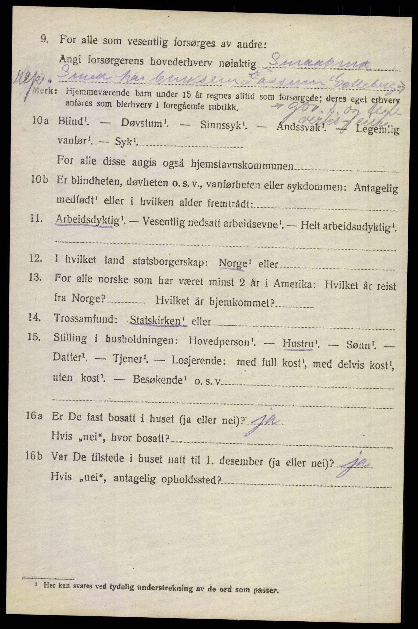 SAKO, 1920 census for Sande, 1920, p. 7251