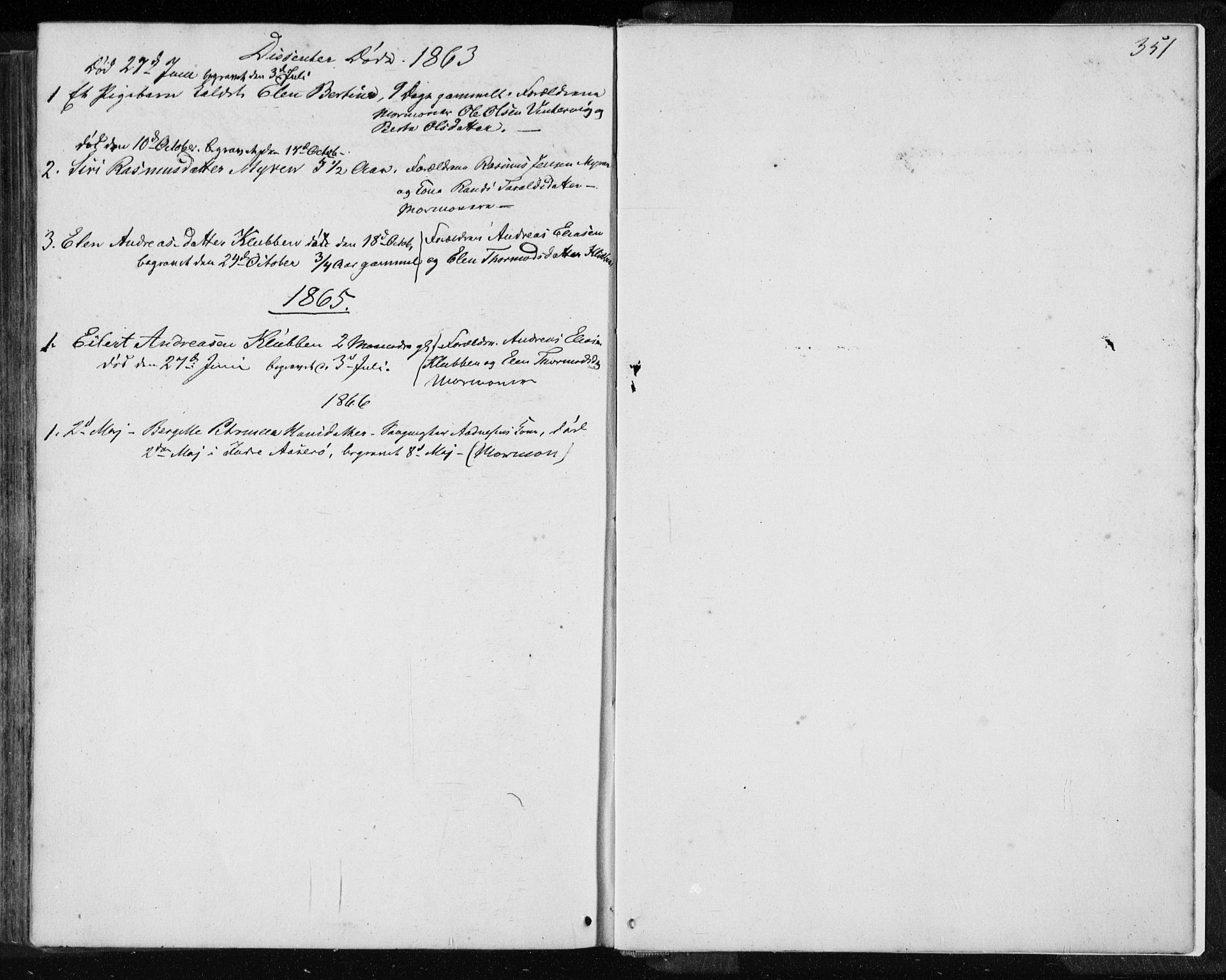 Jelsa sokneprestkontor, AV/SAST-A-101842/01/IV: Parish register (official) no. A 7, 1854-1866, p. 351