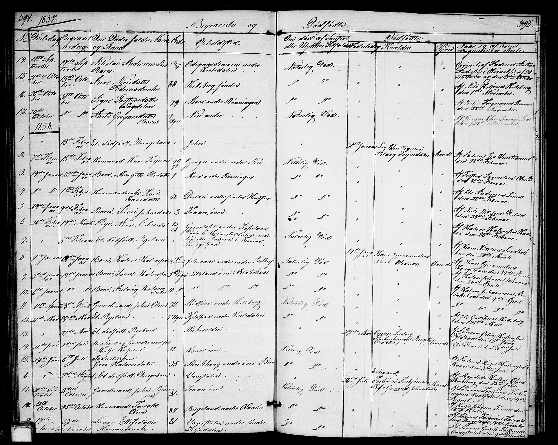 Gransherad kirkebøker, SAKO/A-267/G/Ga/L0002: Parish register (copy) no. I 2, 1854-1886, p. 394-395