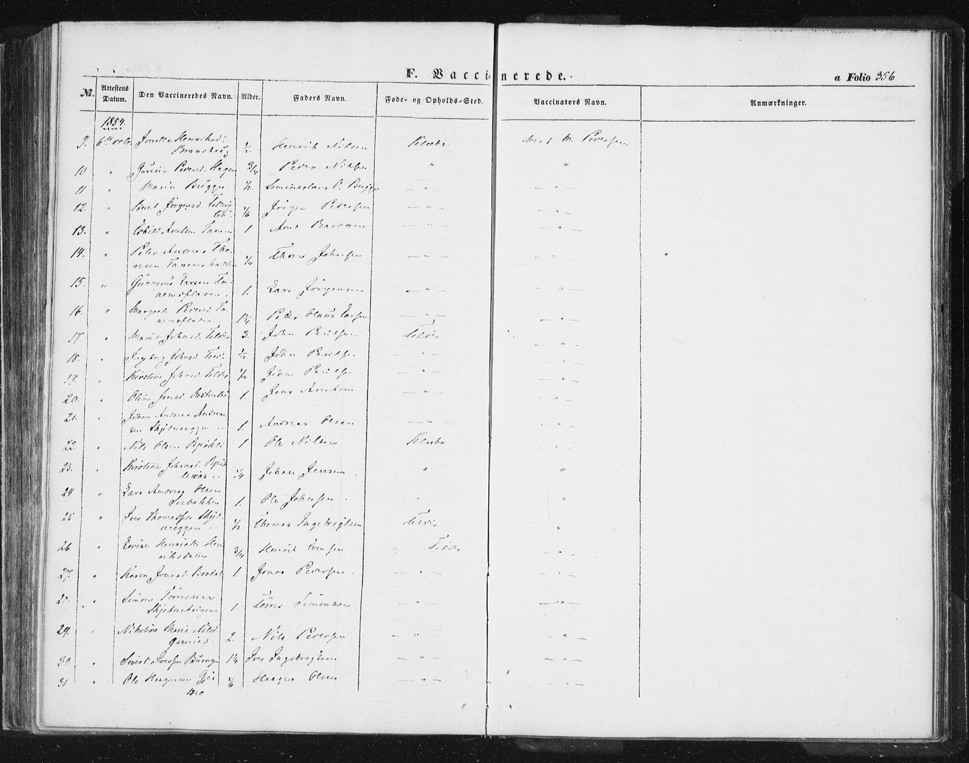 Ministerialprotokoller, klokkerbøker og fødselsregistre - Sør-Trøndelag, SAT/A-1456/618/L0441: Parish register (official) no. 618A05, 1843-1862, p. 356