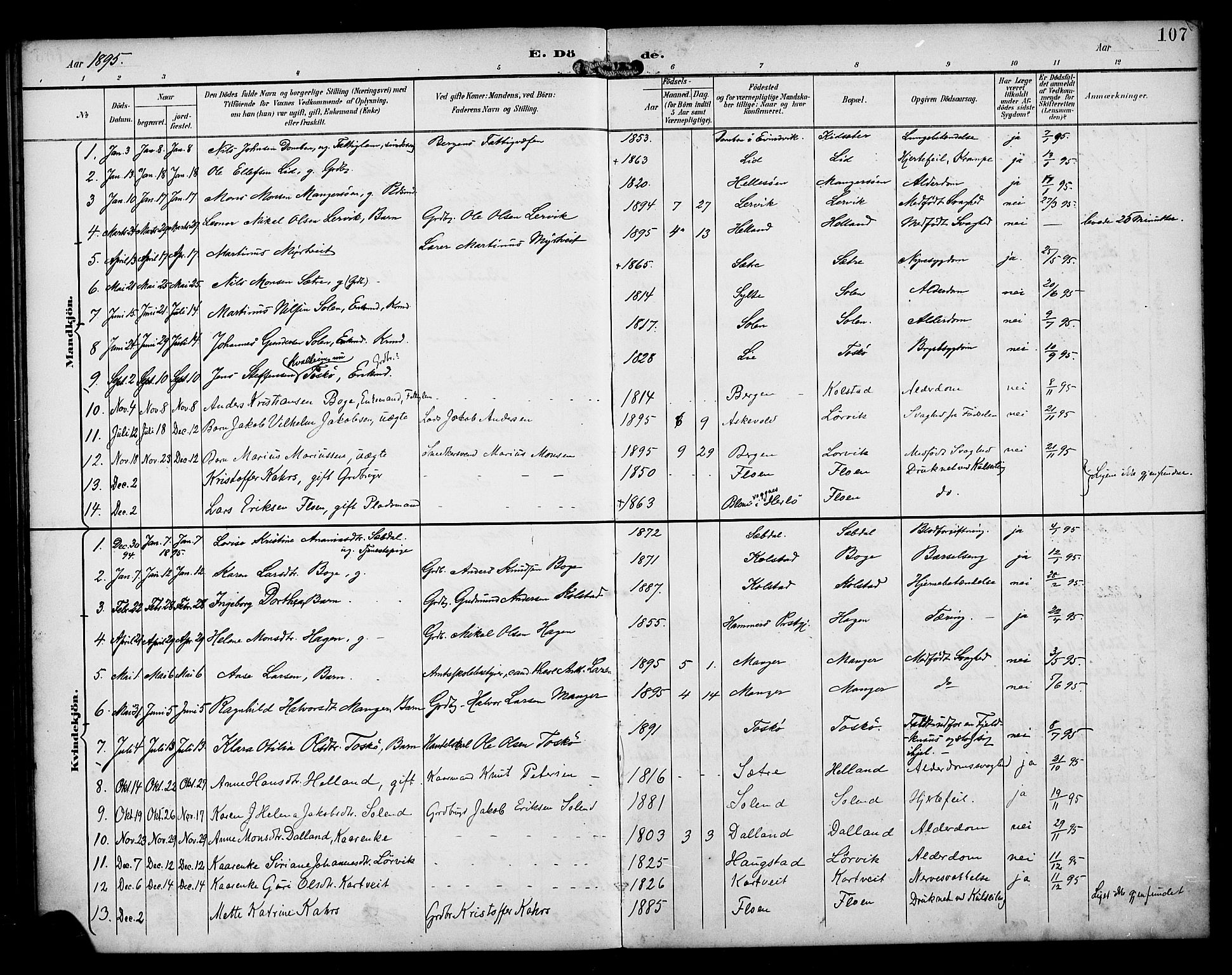 Manger sokneprestembete, SAB/A-76801/H/Haa: Parish register (official) no. B 2, 1893-1906, p. 107
