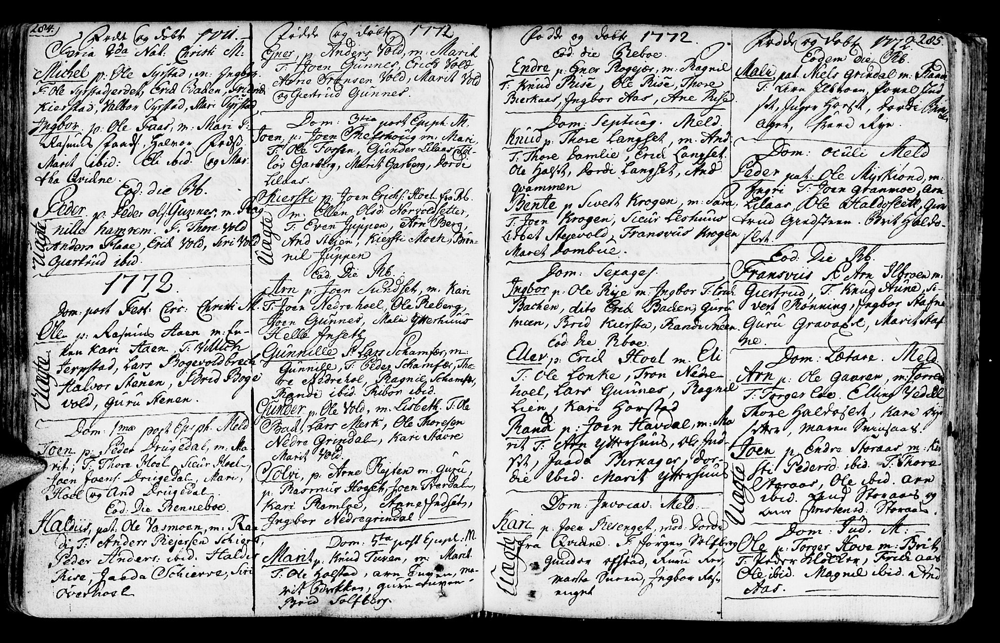 Ministerialprotokoller, klokkerbøker og fødselsregistre - Sør-Trøndelag, SAT/A-1456/672/L0851: Parish register (official) no. 672A04, 1751-1775, p. 284-285