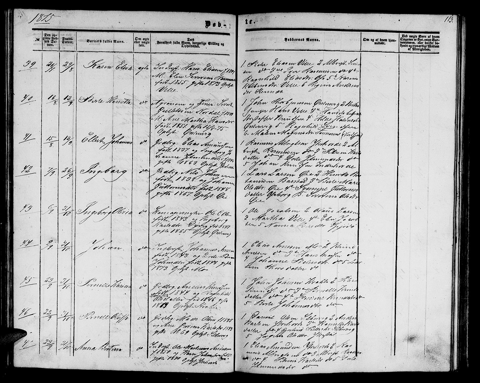 Ministerialprotokoller, klokkerbøker og fødselsregistre - Møre og Romsdal, AV/SAT-A-1454/513/L0188: Parish register (copy) no. 513C02, 1865-1882, p. 113