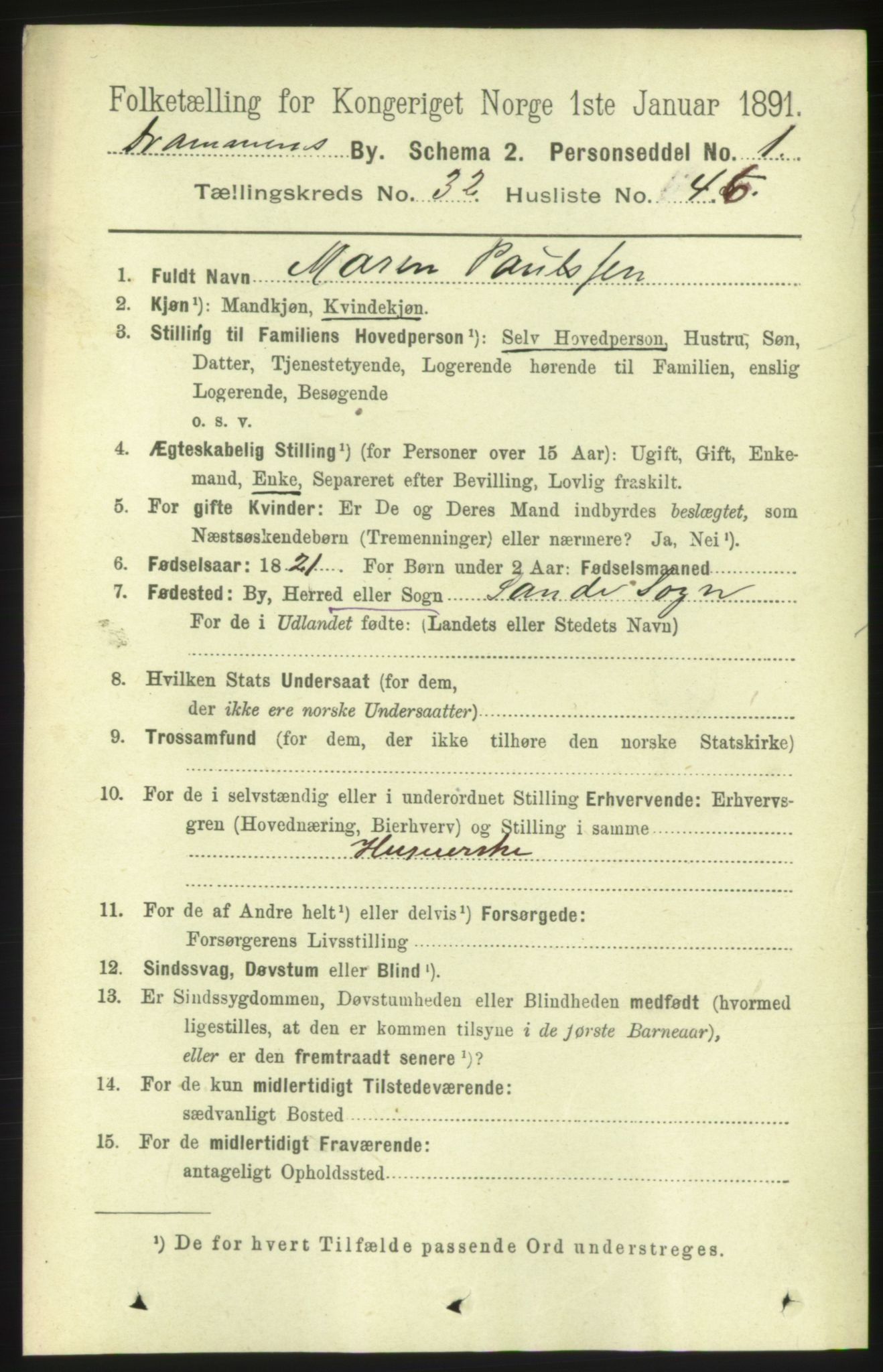 RA, 1891 census for 0602 Drammen, 1891, p. 19934