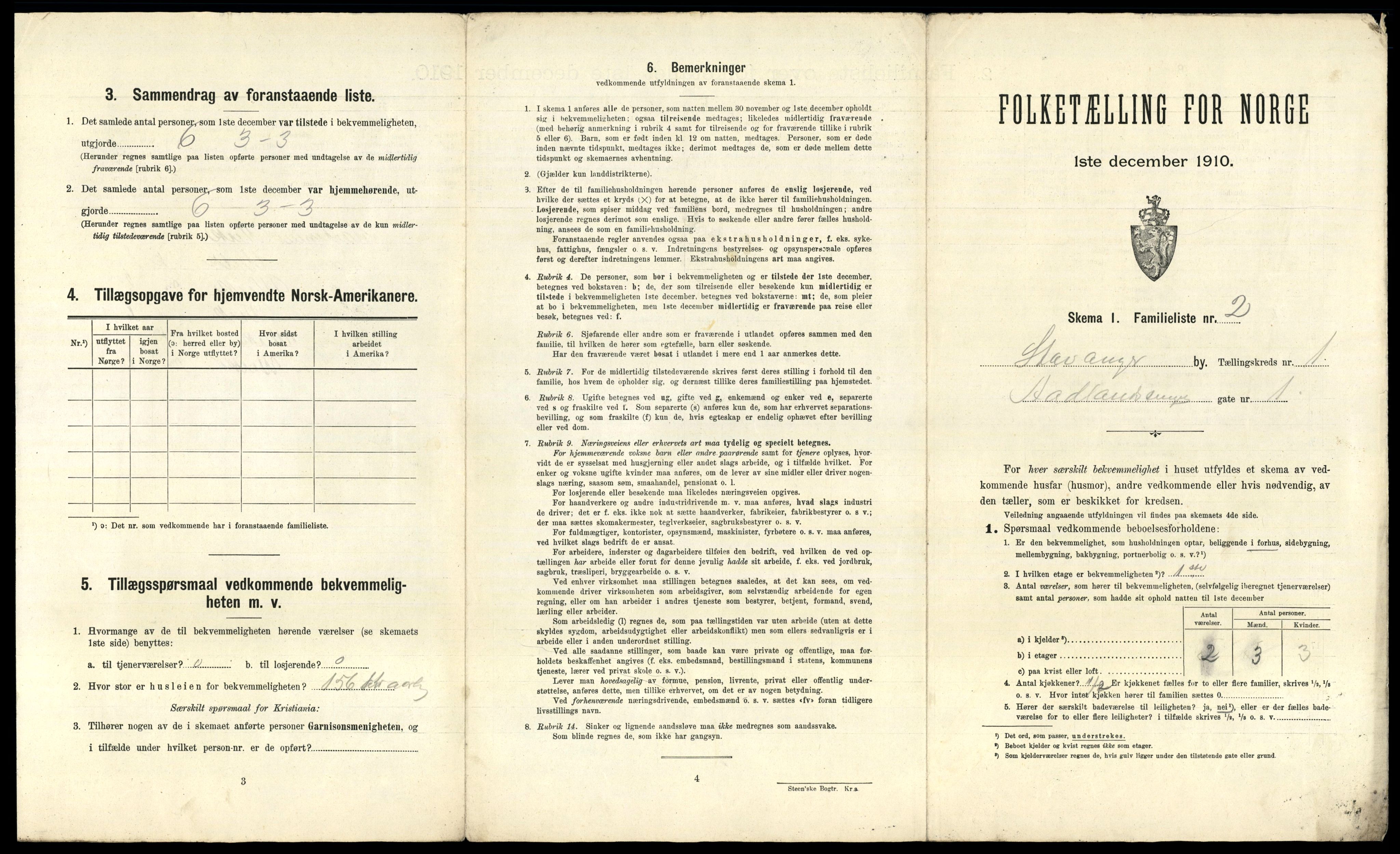 RA, 1910 census for Stavanger, 1910, p. 166