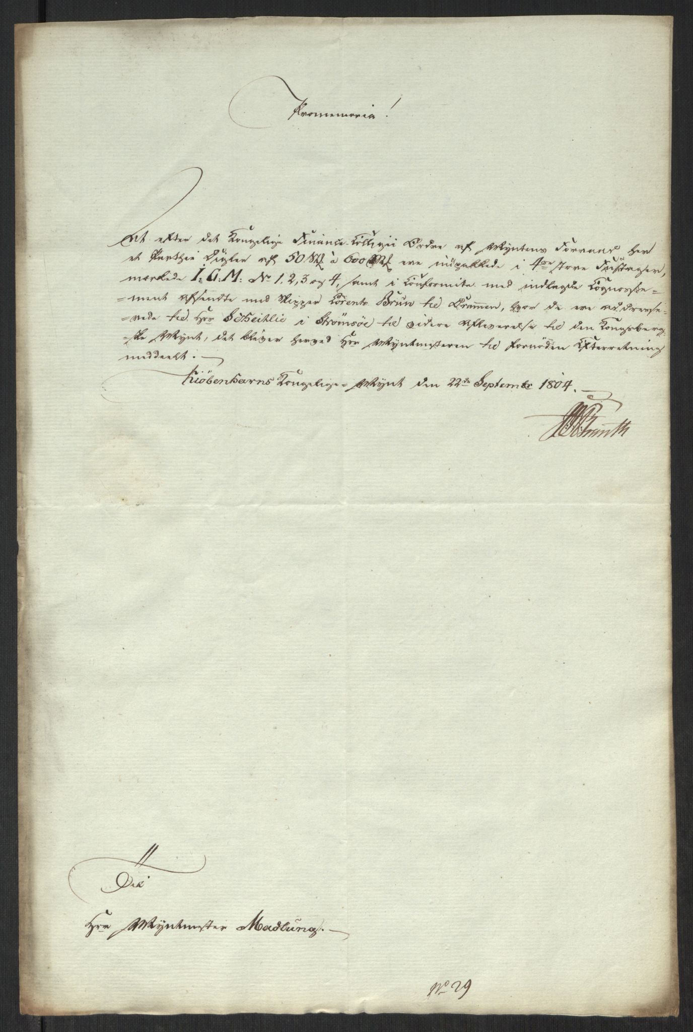 Rentekammeret inntil 1814, Realistisk ordnet avdeling, AV/RA-EA-4070/Oa/L0008: [Y6]: Embetsbrev til myntmesteren på Kongsberg (1797-1806 og 1808-1813), 1797-1813, p. 170