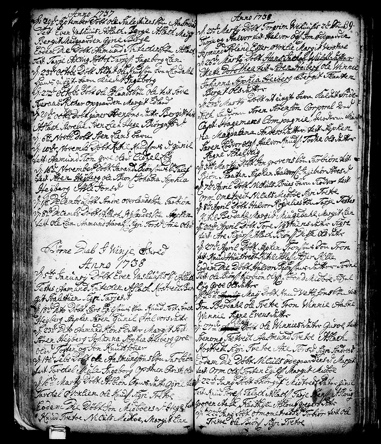 Vinje kirkebøker, SAKO/A-312/F/Fa/L0001: Parish register (official) no. I 1, 1717-1766, p. 89