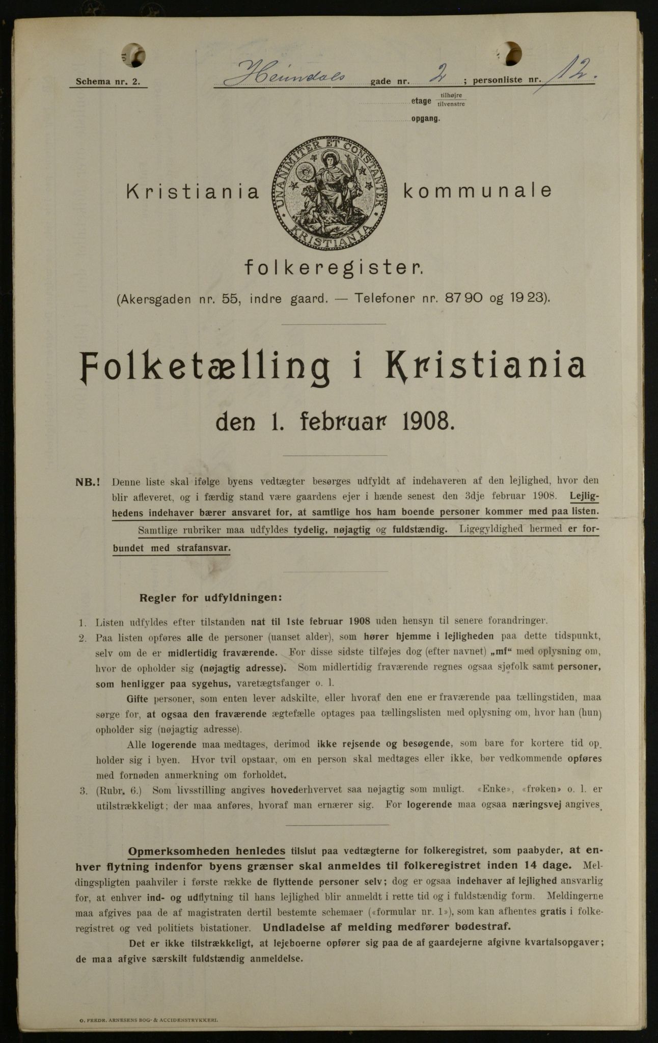 OBA, Municipal Census 1908 for Kristiania, 1908, p. 32929