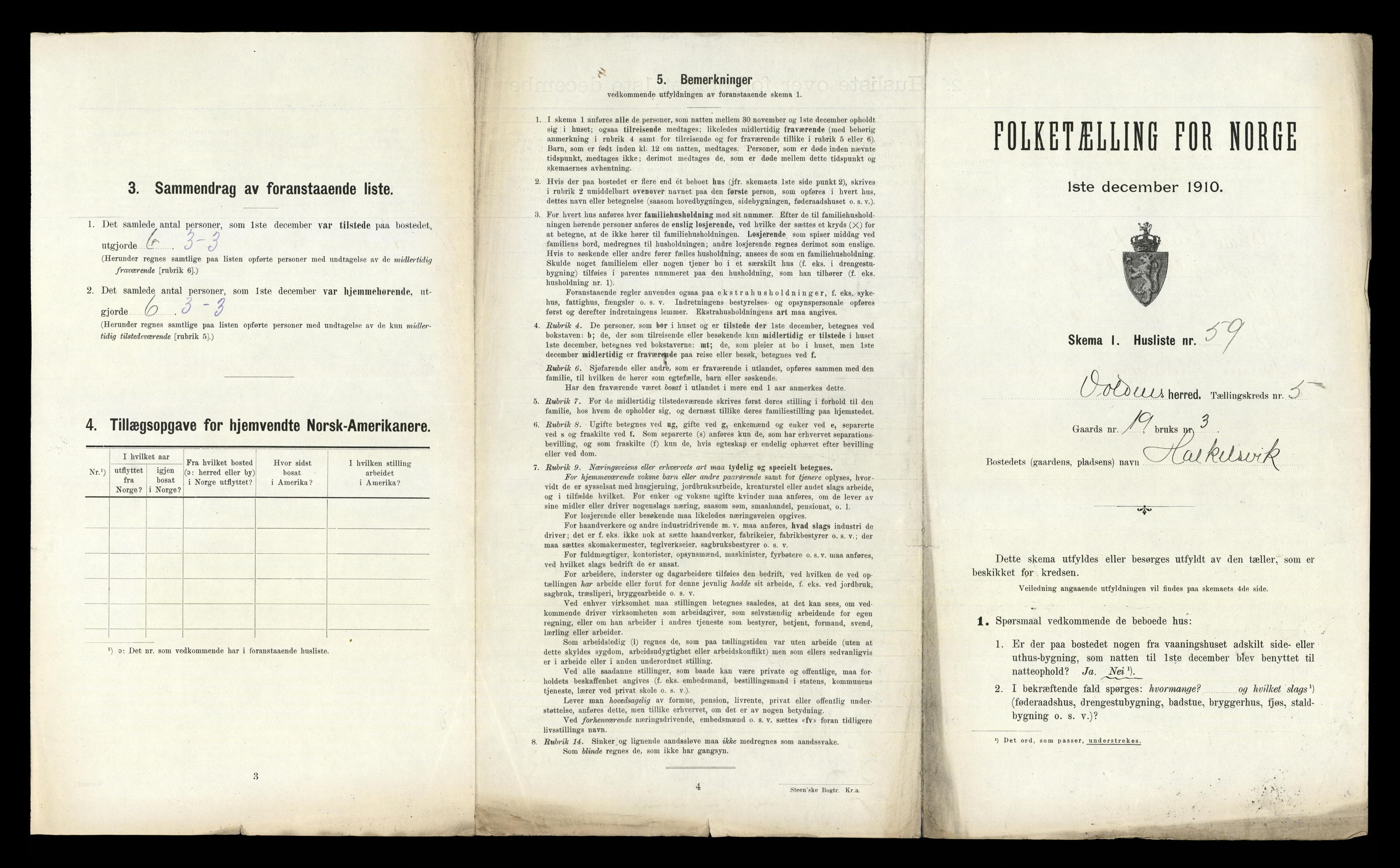 RA, 1910 census for Volda, 1910, p. 436