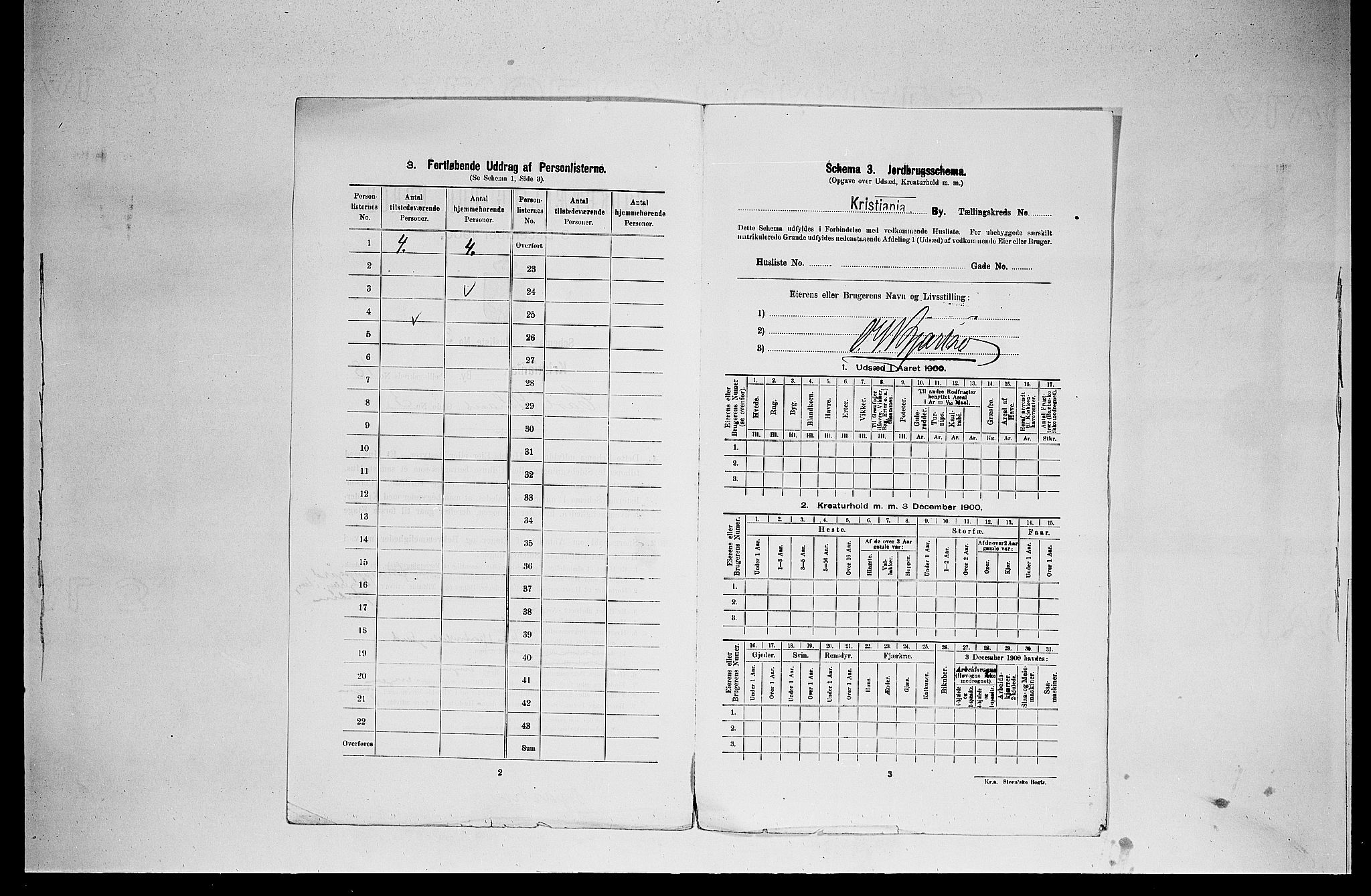 SAO, 1900 census for Kristiania, 1900, p. 11330