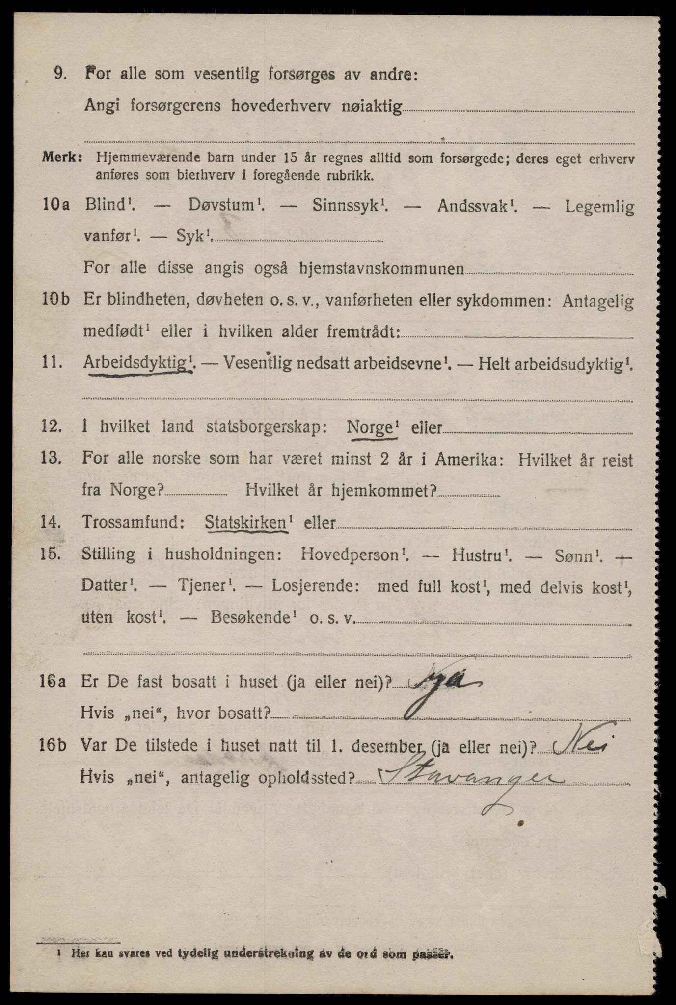 SAST, 1920 census for Vikedal, 1920, p. 2736