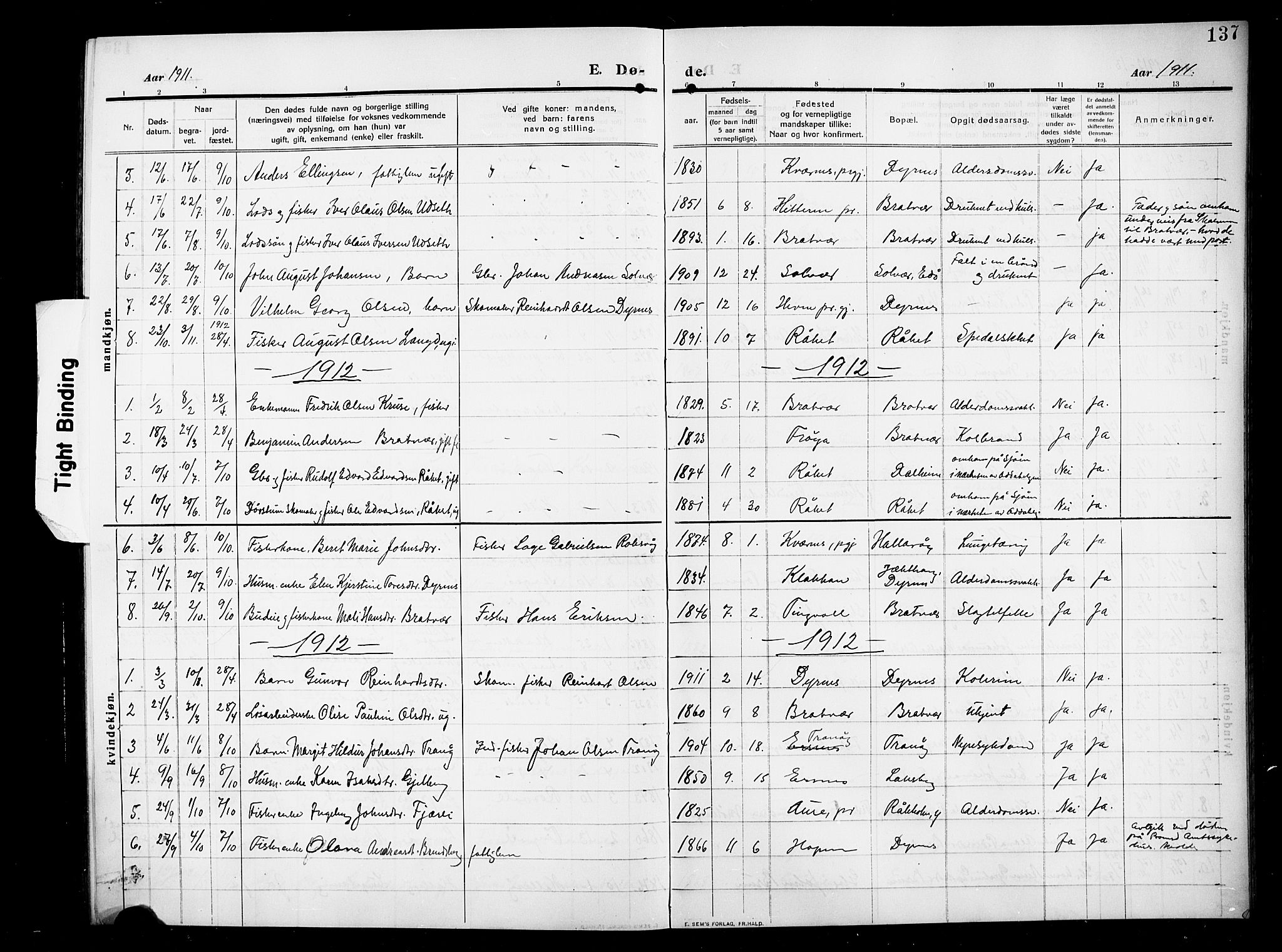 Ministerialprotokoller, klokkerbøker og fødselsregistre - Møre og Romsdal, AV/SAT-A-1454/582/L0949: Parish register (copy) no. 582C01, 1909-1925, p. 137