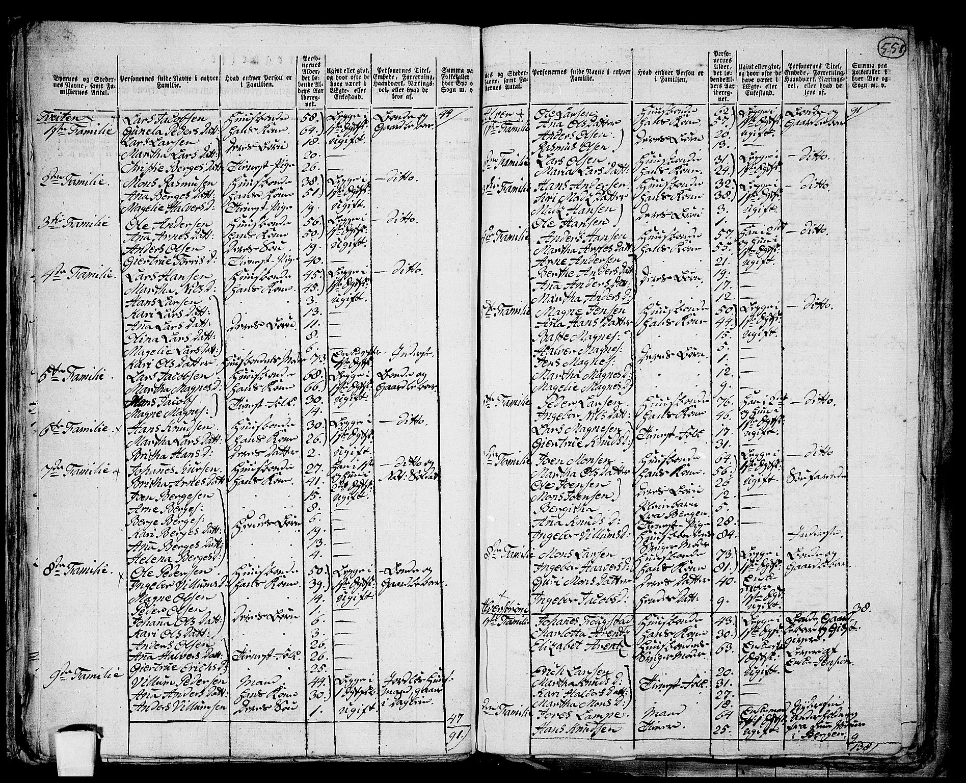 RA, 1801 census for 1254P Hamre, 1801, p. 557b-558a