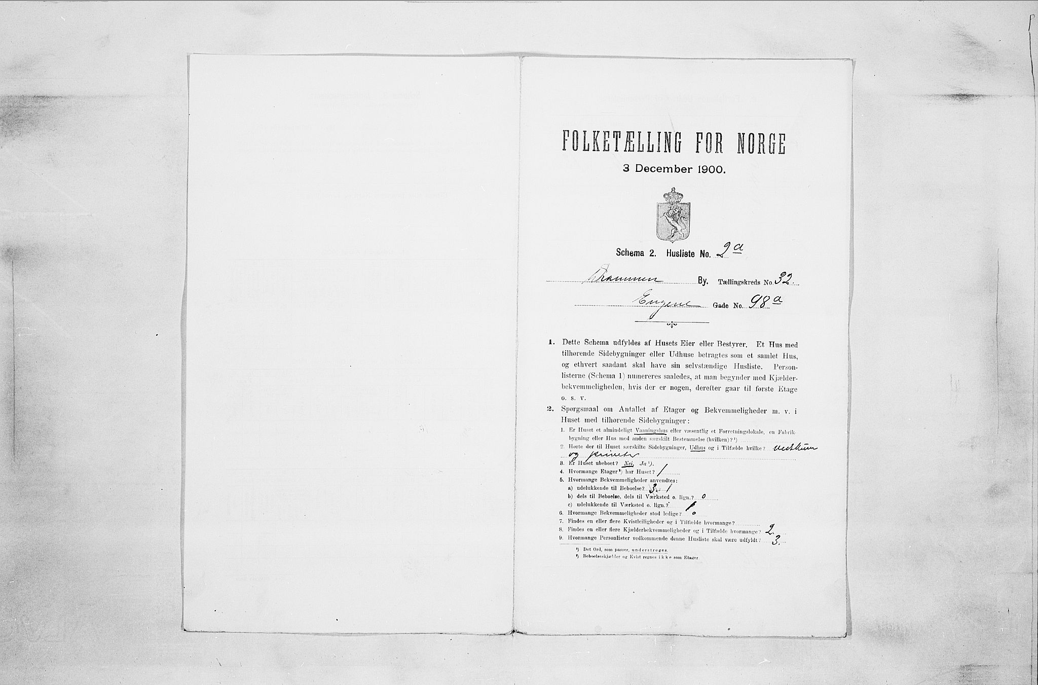 RA, 1900 census for Drammen, 1900, p. 5341