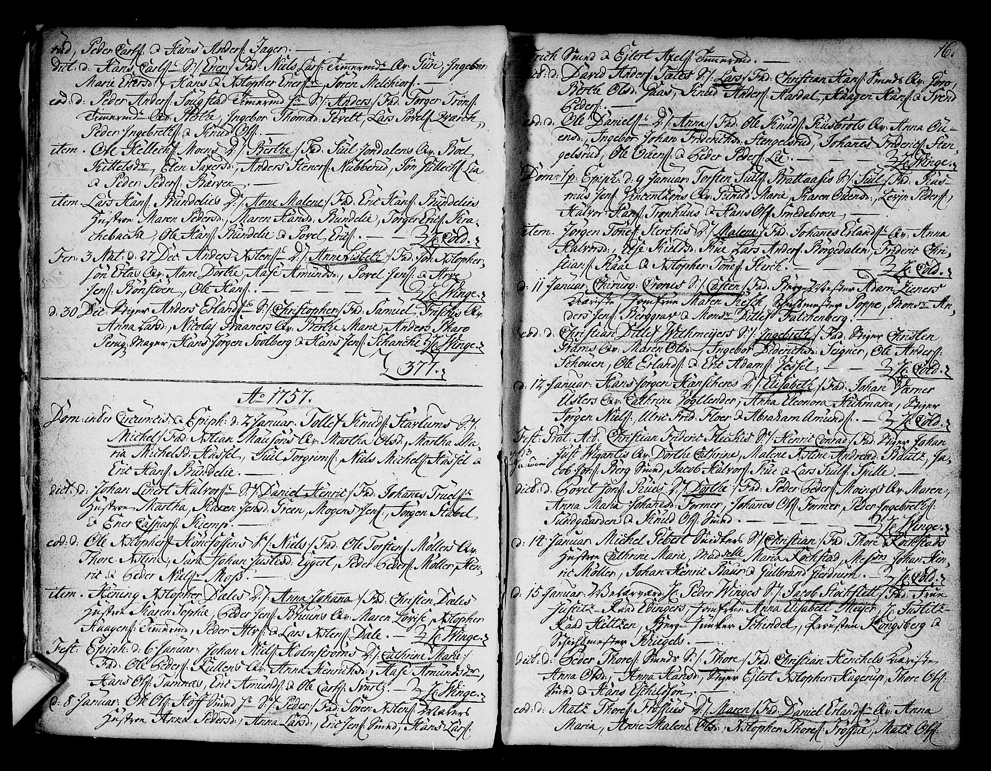 Kongsberg kirkebøker, SAKO/A-22/F/Fa/L0004: Parish register (official) no. I 4, 1756-1768, p. 16