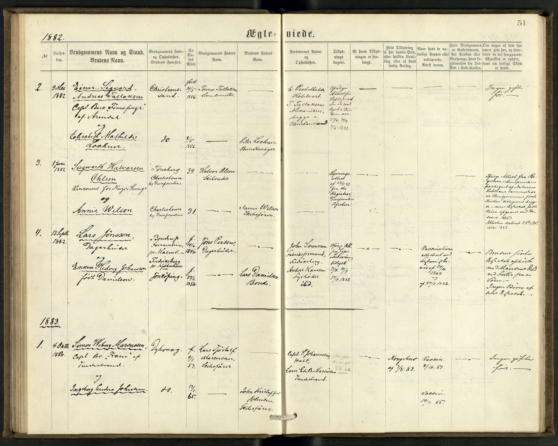 Den norske sjømannsmisjon i utlandet/Skotske havner (Leith, Glasgow), AV/SAB-SAB/PA-0100/H/Ha/Haa/L0002: Parish register (official) no. A 2, 1877-1887, p. 50b-51a