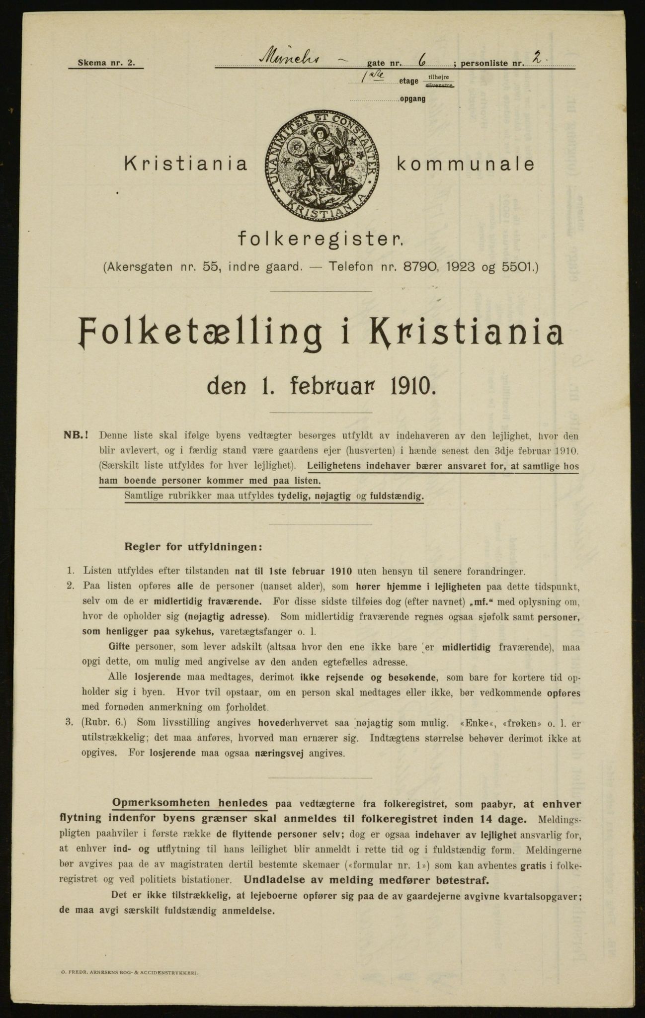 OBA, Municipal Census 1910 for Kristiania, 1910, p. 64449