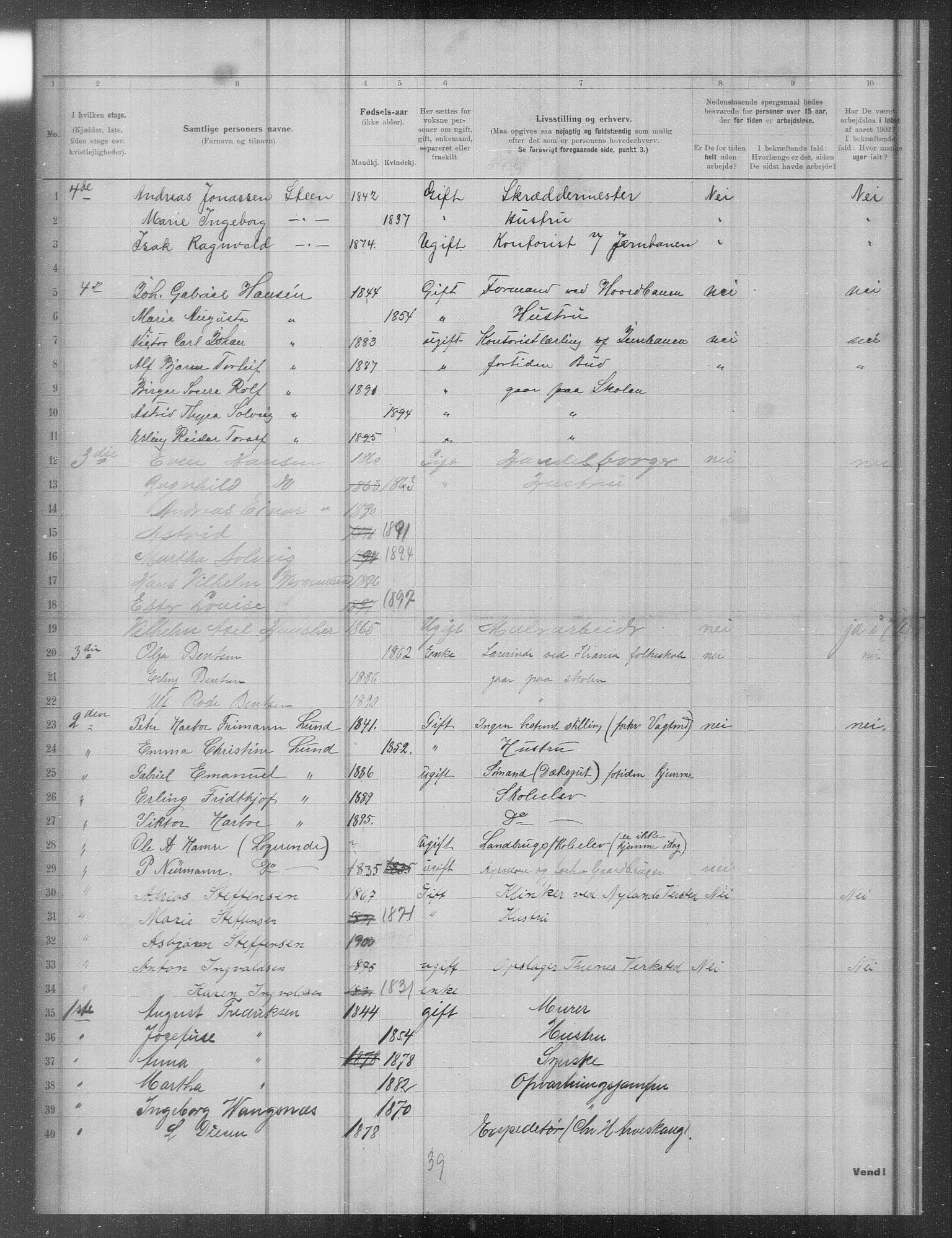 OBA, Municipal Census 1902 for Kristiania, 1902, p. 12891