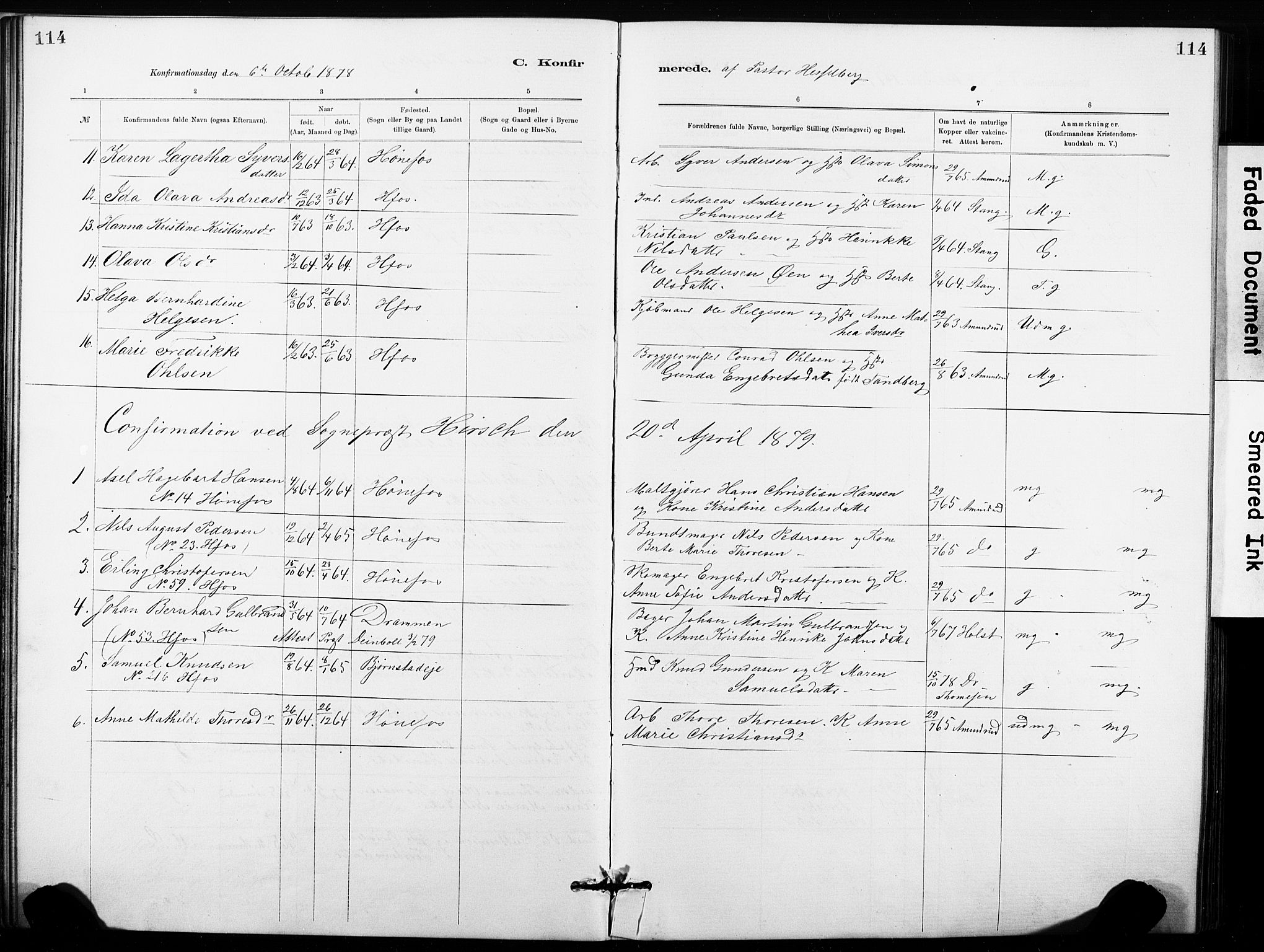 Hønefoss kirkebøker, SAKO/A-609/G/Ga/L0001: Parish register (copy) no. 1, 1870-1887, p. 114