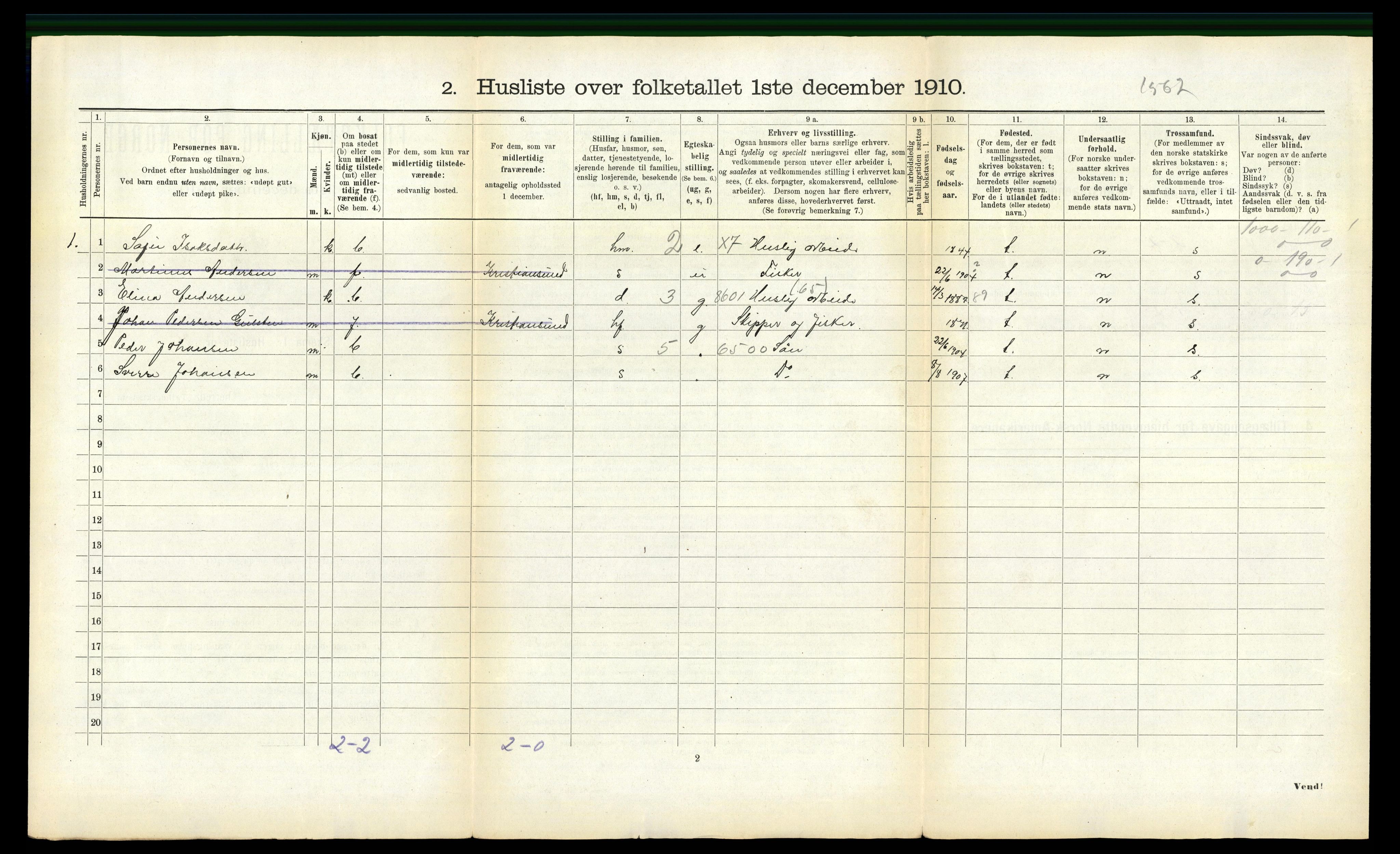 RA, 1910 census for Tustna, 1910, p. 81