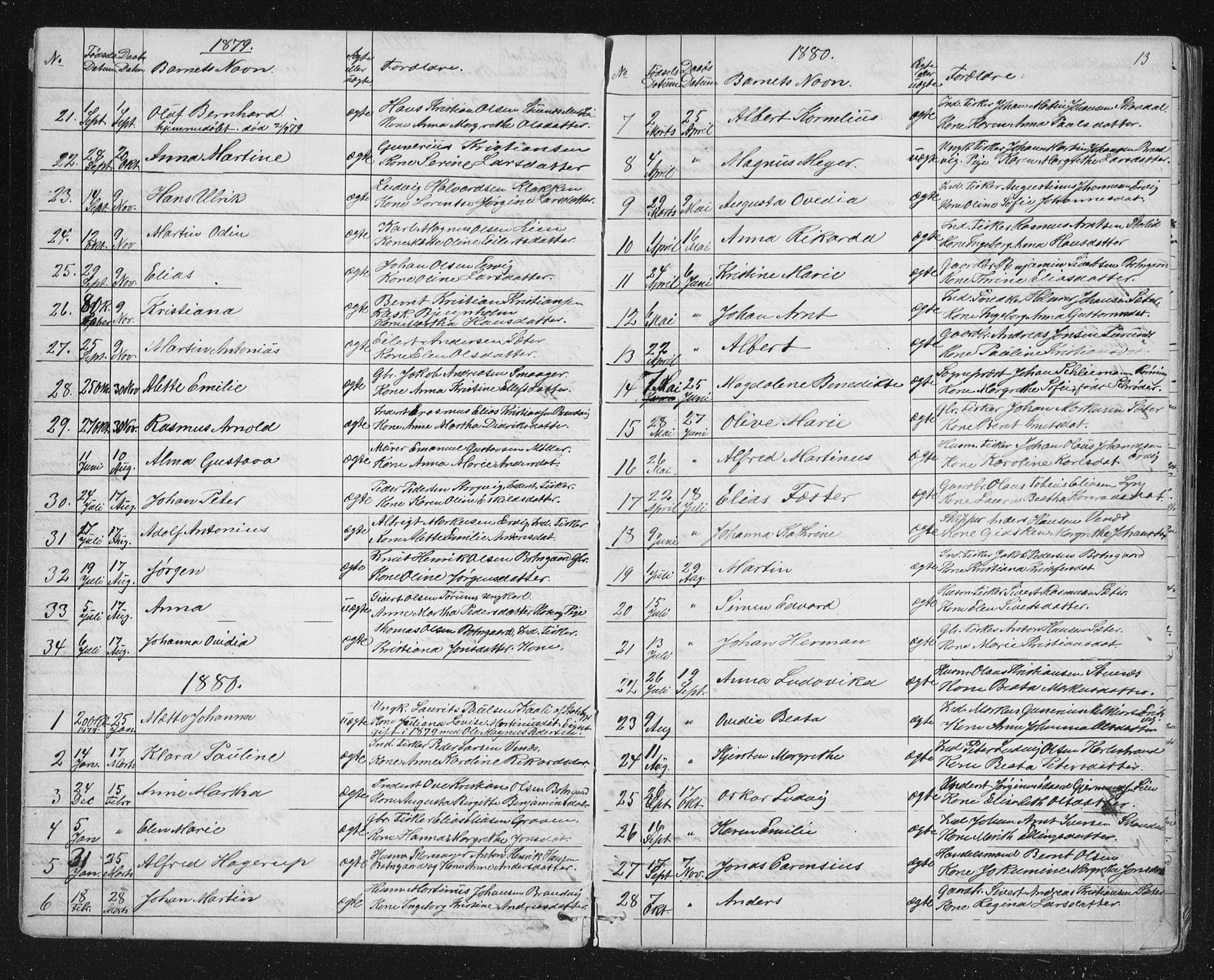 Ministerialprotokoller, klokkerbøker og fødselsregistre - Sør-Trøndelag, SAT/A-1456/651/L0647: Parish register (copy) no. 651C01, 1866-1914, p. 13