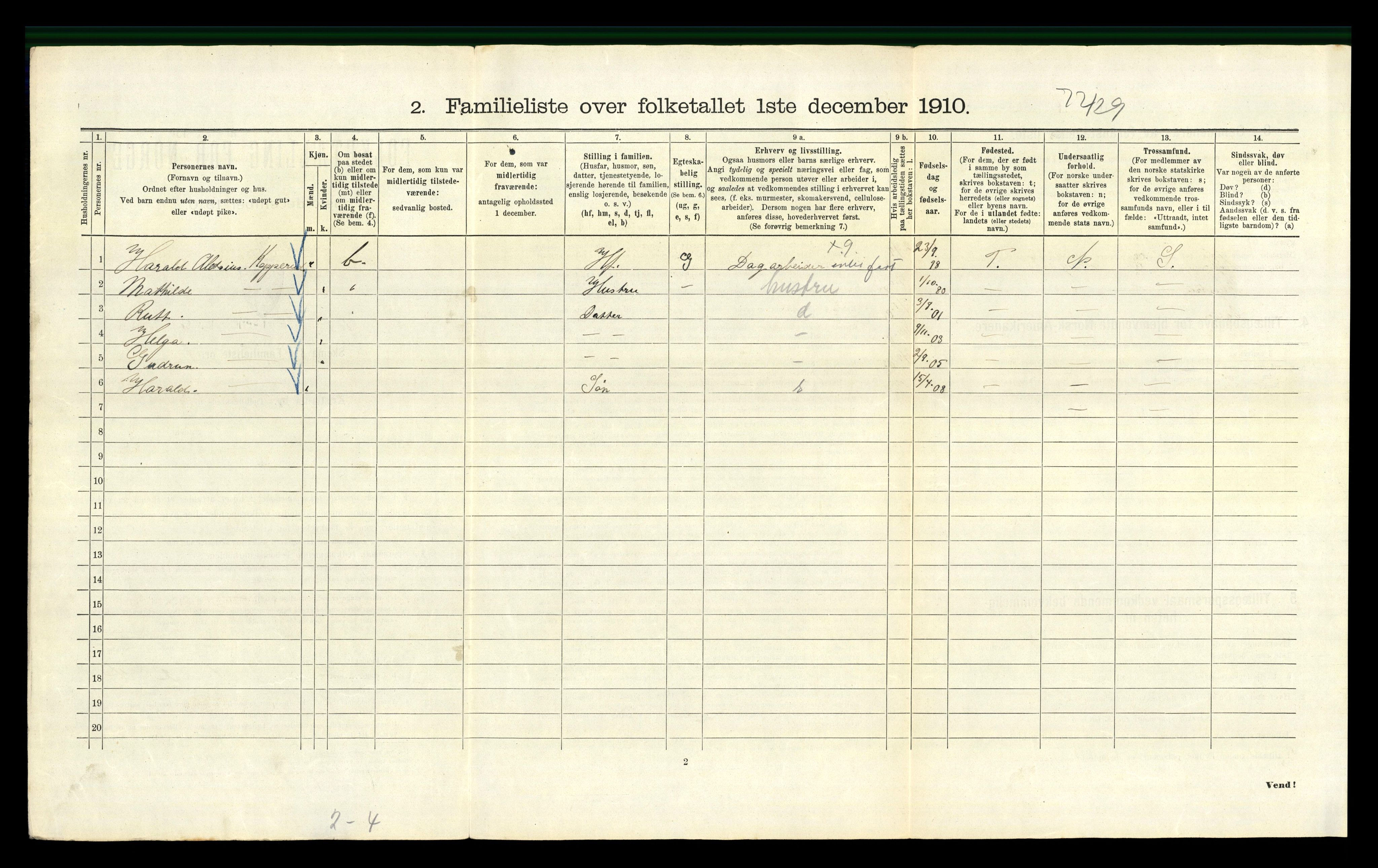 RA, 1910 census for Kristiania, 1910, p. 85212