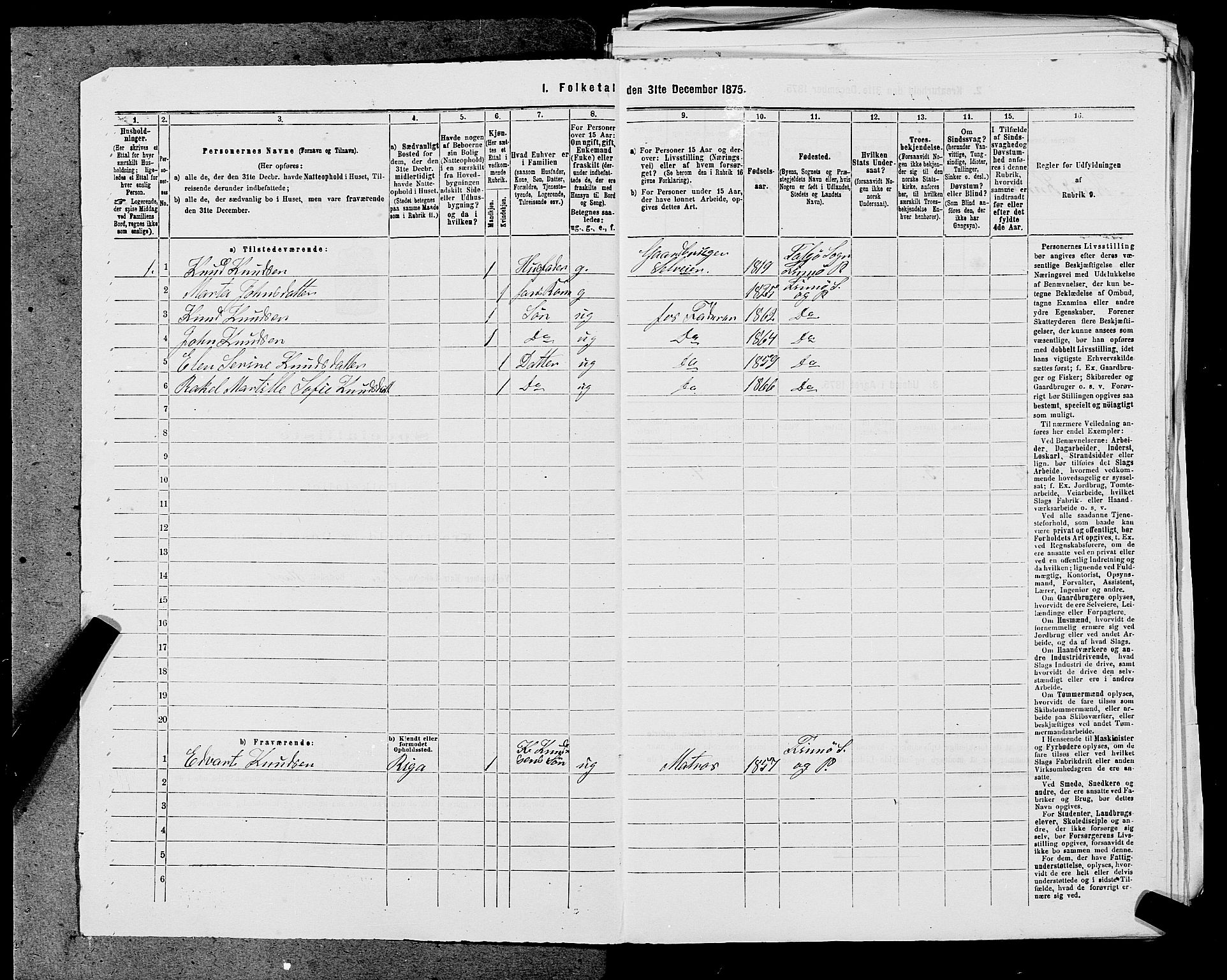 SAST, 1875 census for 1141P Finnøy, 1875, p. 257