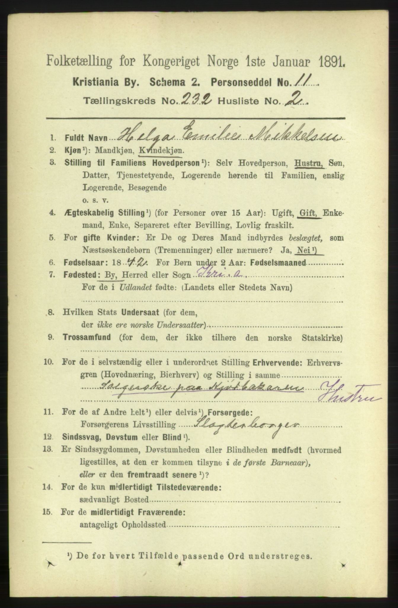 RA, 1891 census for 0301 Kristiania, 1891, p. 142893