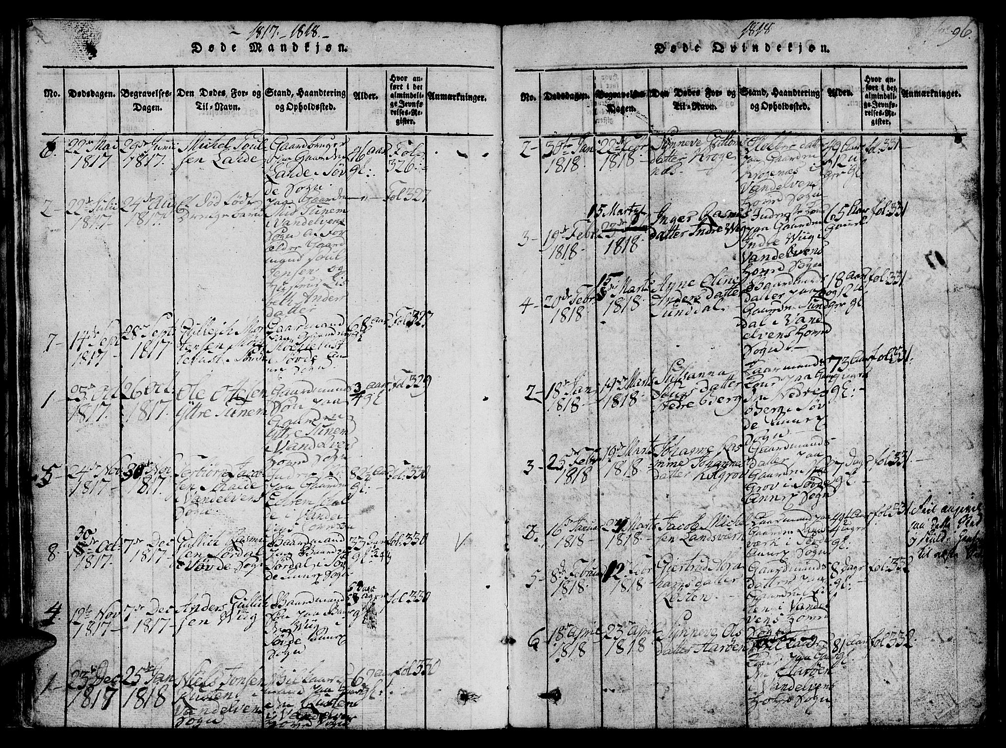 Ministerialprotokoller, klokkerbøker og fødselsregistre - Møre og Romsdal, AV/SAT-A-1454/501/L0004: Parish register (official) no. 501A04, 1816-1831, p. 96