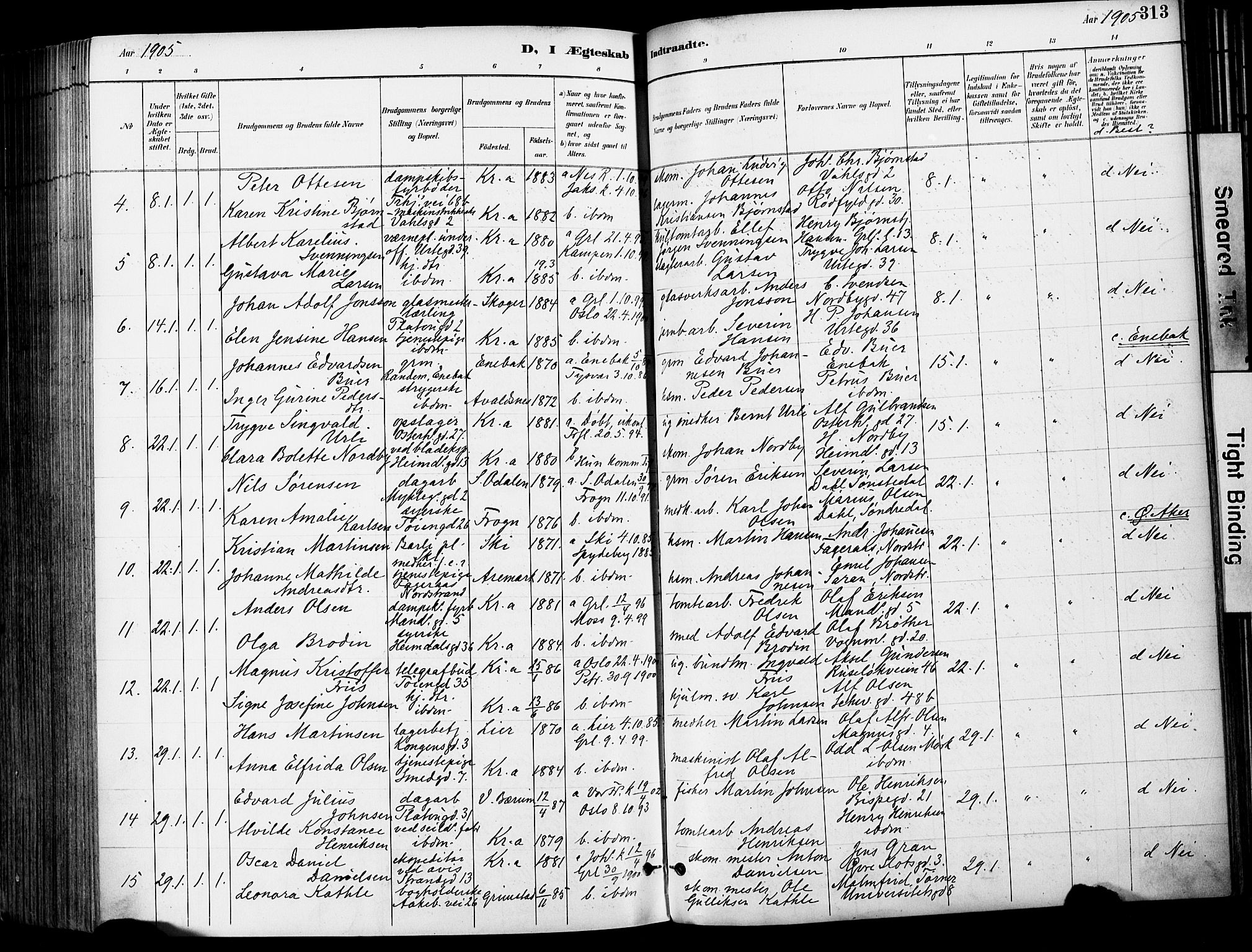 Grønland prestekontor Kirkebøker, AV/SAO-A-10848/F/Fa/L0013: Parish register (official) no. 13, 1887-1906, p. 313