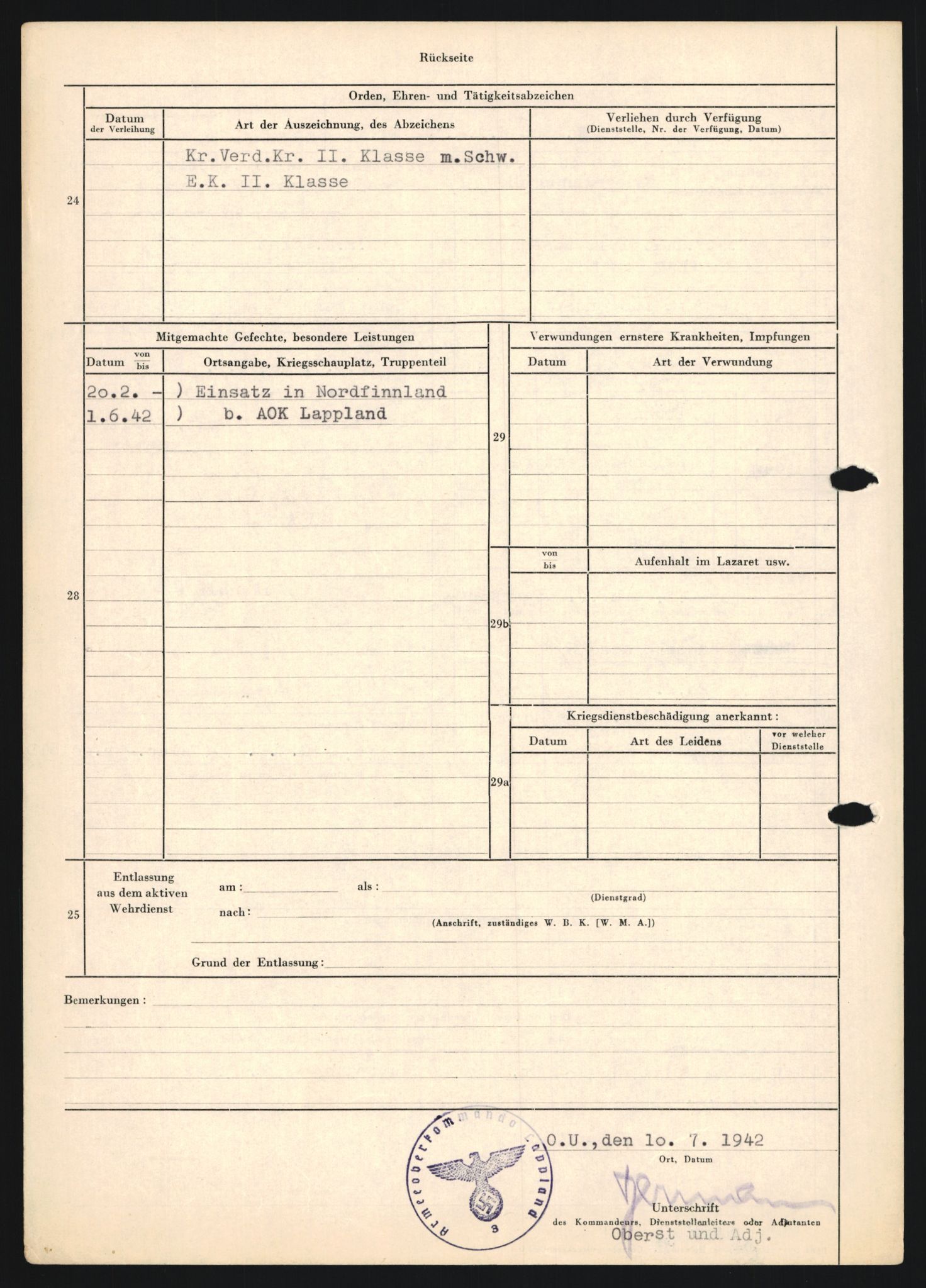 Forsvarets Overkommando. 2 kontor. Arkiv 11.4. Spredte tyske arkivsaker, AV/RA-RAFA-7031/D/Dar/Dara/L0018: Personalbøker, 1940-1945, p. 1050