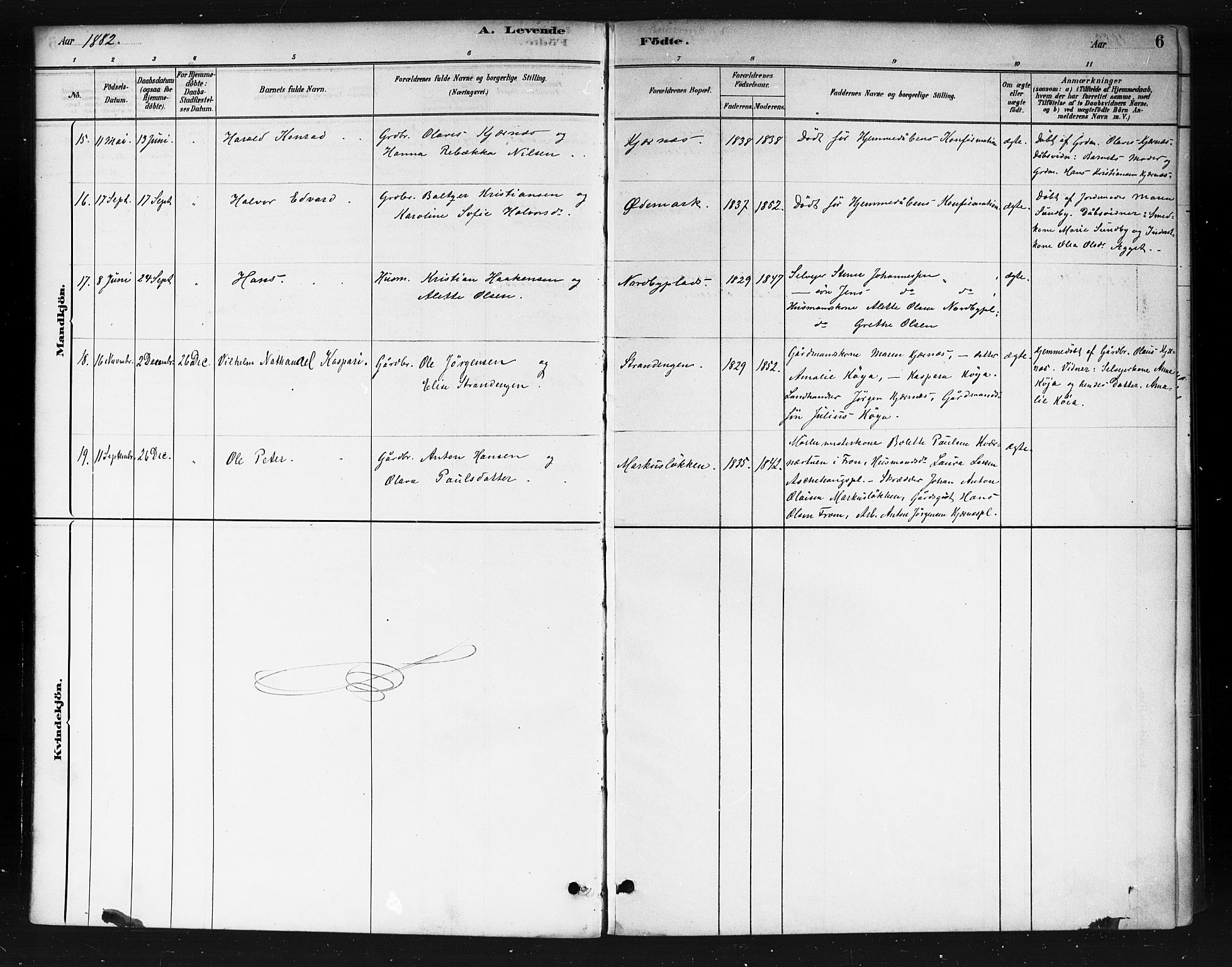 Ås prestekontor Kirkebøker, AV/SAO-A-10894/F/Fb/L0001: Parish register (official) no. II 1, 1881-1895, p. 6