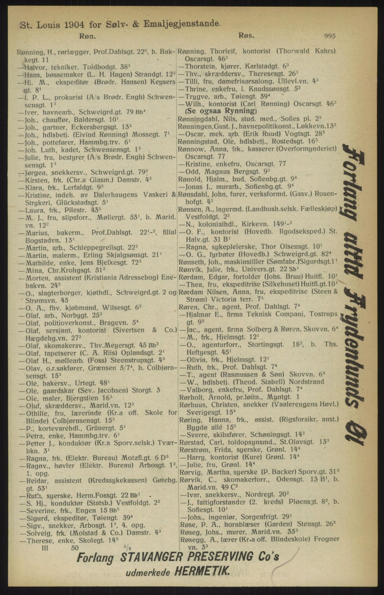 Kristiania/Oslo adressebok, PUBL/-, 1914, p. 995