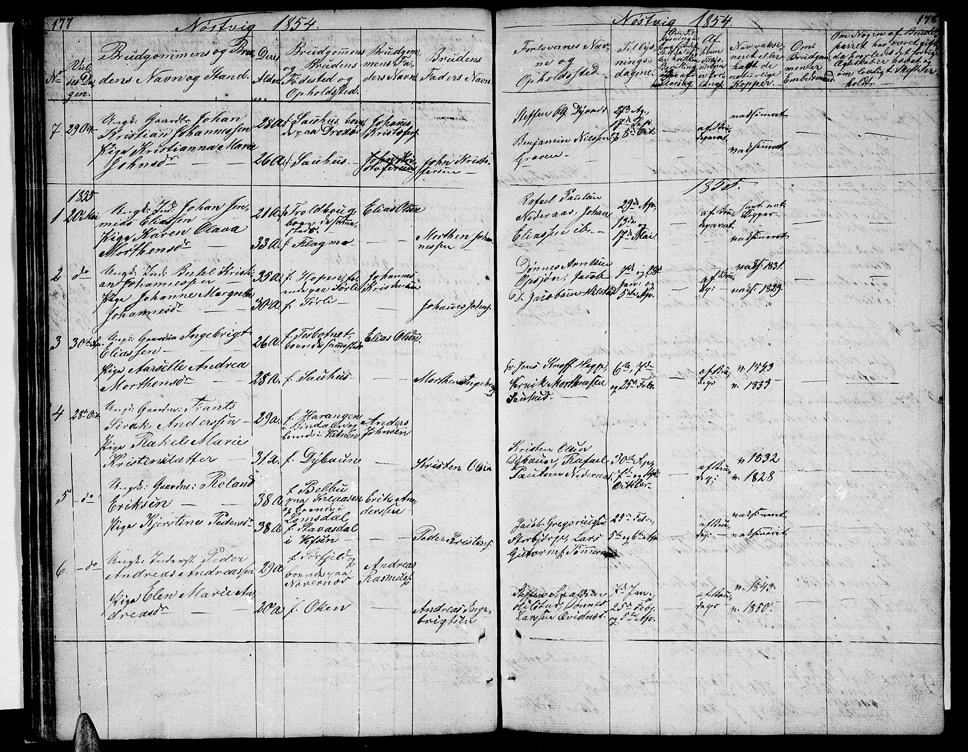 Ministerialprotokoller, klokkerbøker og fødselsregistre - Nordland, AV/SAT-A-1459/814/L0228: Parish register (copy) no. 814C01, 1838-1858, p. 177-178