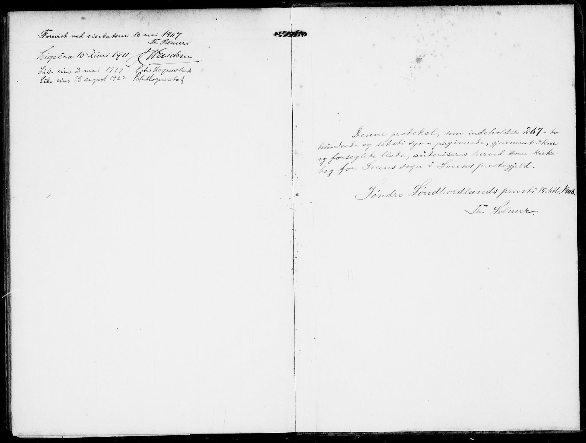 Sveio Sokneprestembete, SAB/A-78501/H/Haa: Parish register (official) no. B  4, 1906-1919