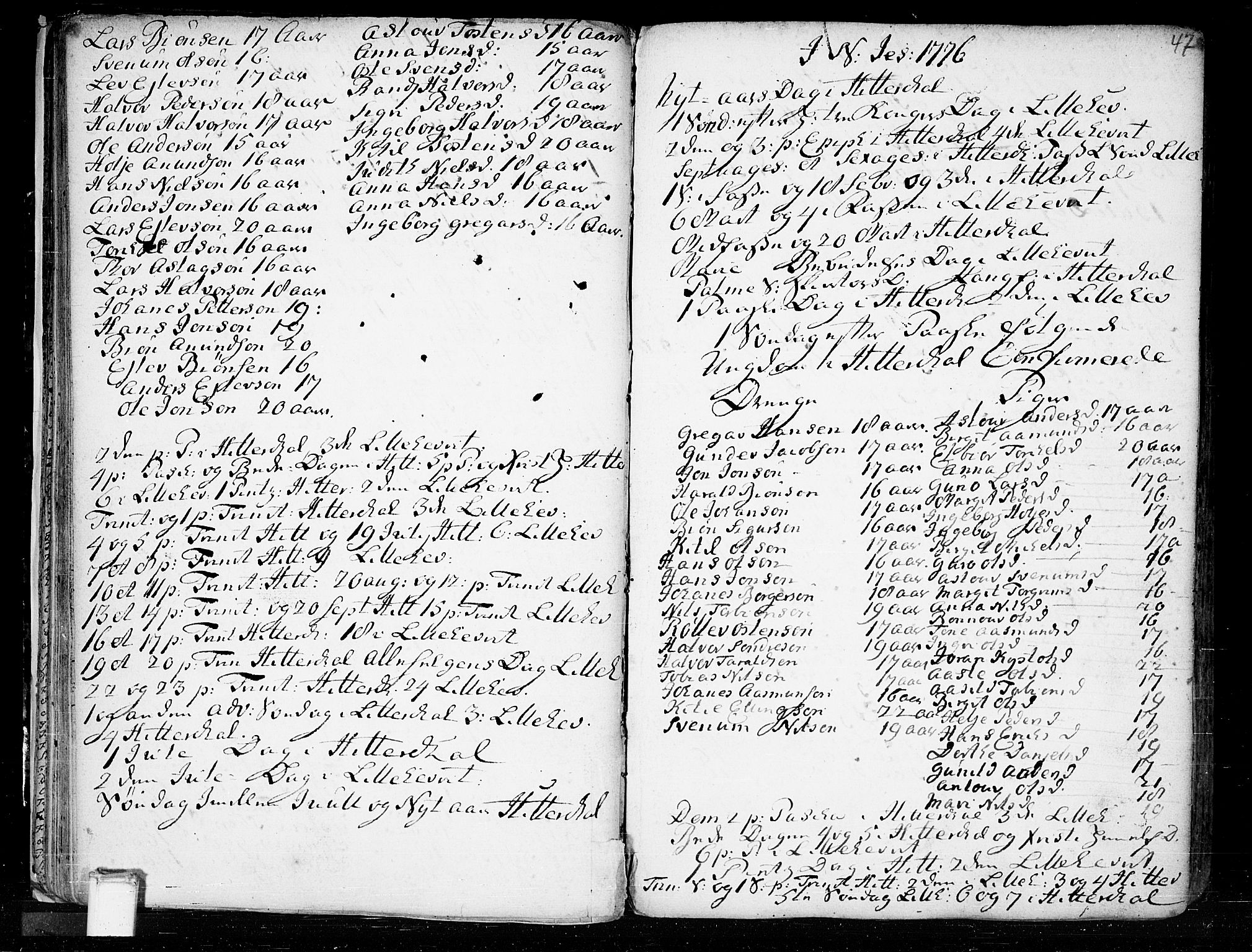 Heddal kirkebøker, SAKO/A-268/F/Fa/L0003: Parish register (official) no. I 3, 1723-1783, p. 47
