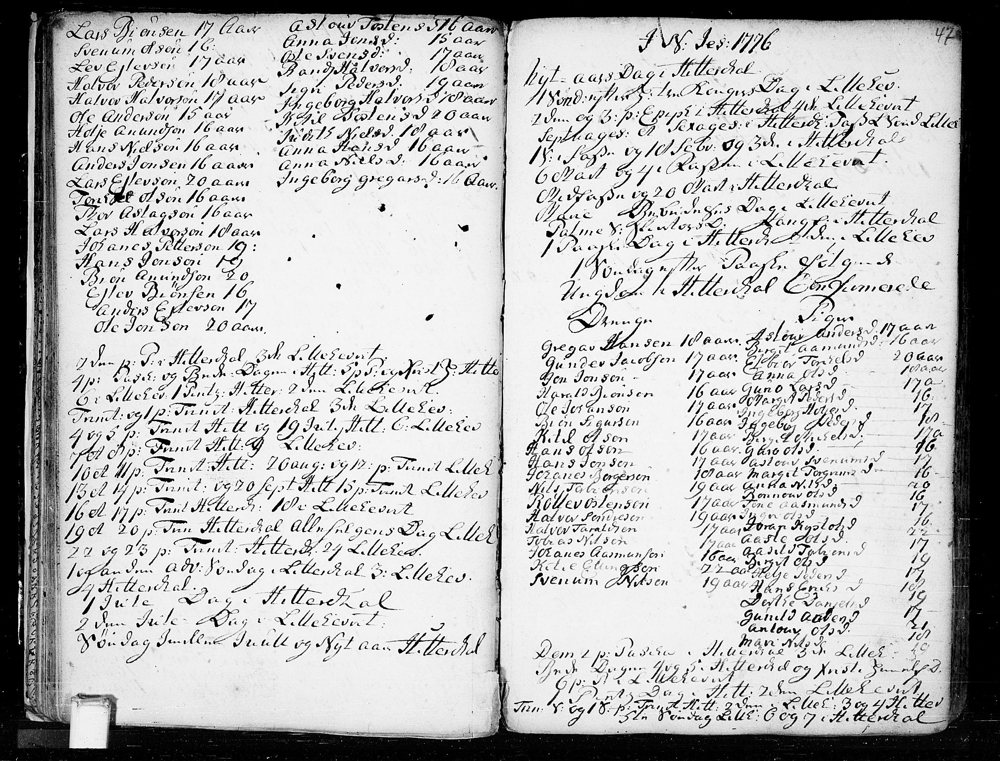 Heddal kirkebøker, AV/SAKO-A-268/F/Fa/L0003: Parish register (official) no. I 3, 1723-1783, p. 47