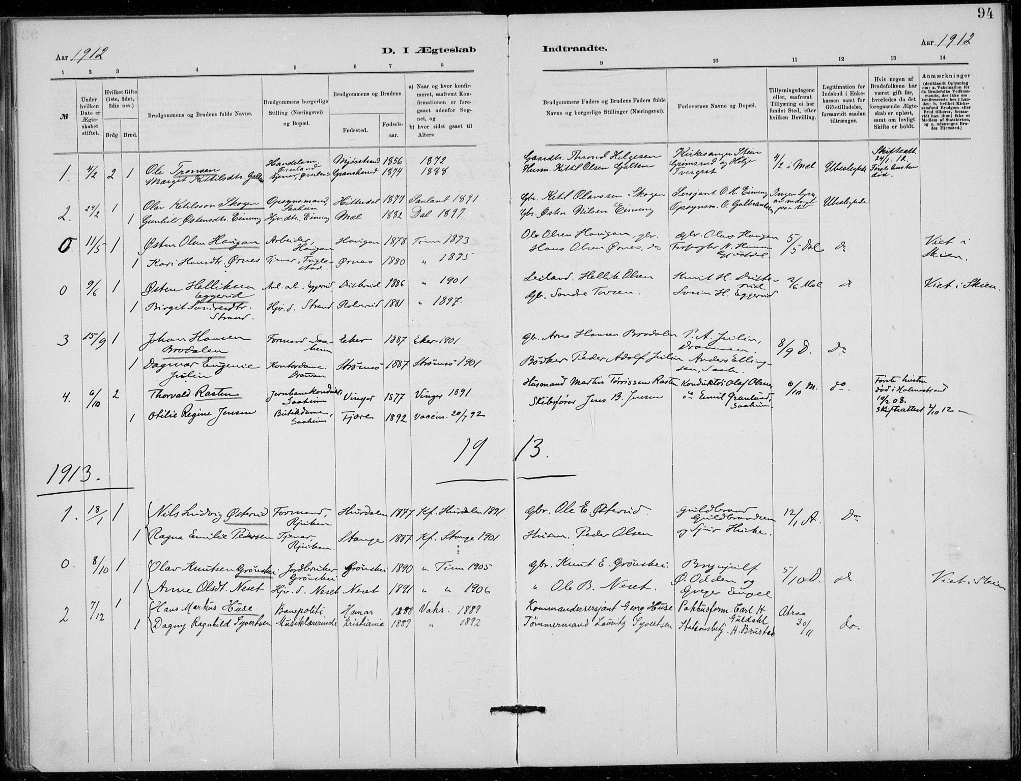 Tinn kirkebøker, SAKO/A-308/F/Fb/L0002: Parish register (official) no. II 2, 1878-1917, p. 94