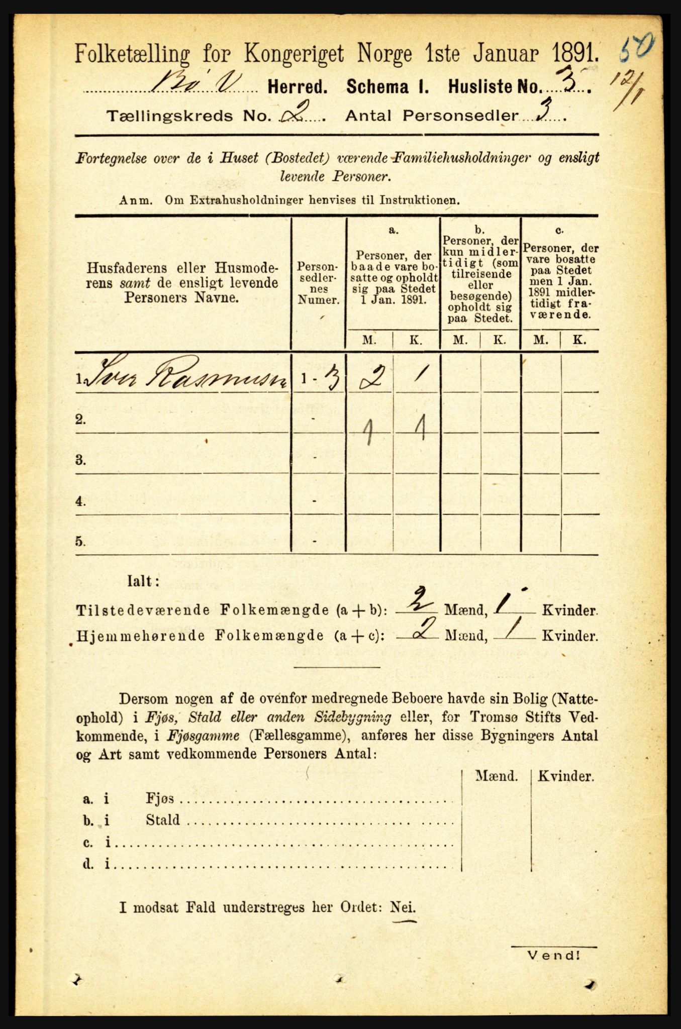 RA, 1891 census for 1867 Bø, 1891, p. 516