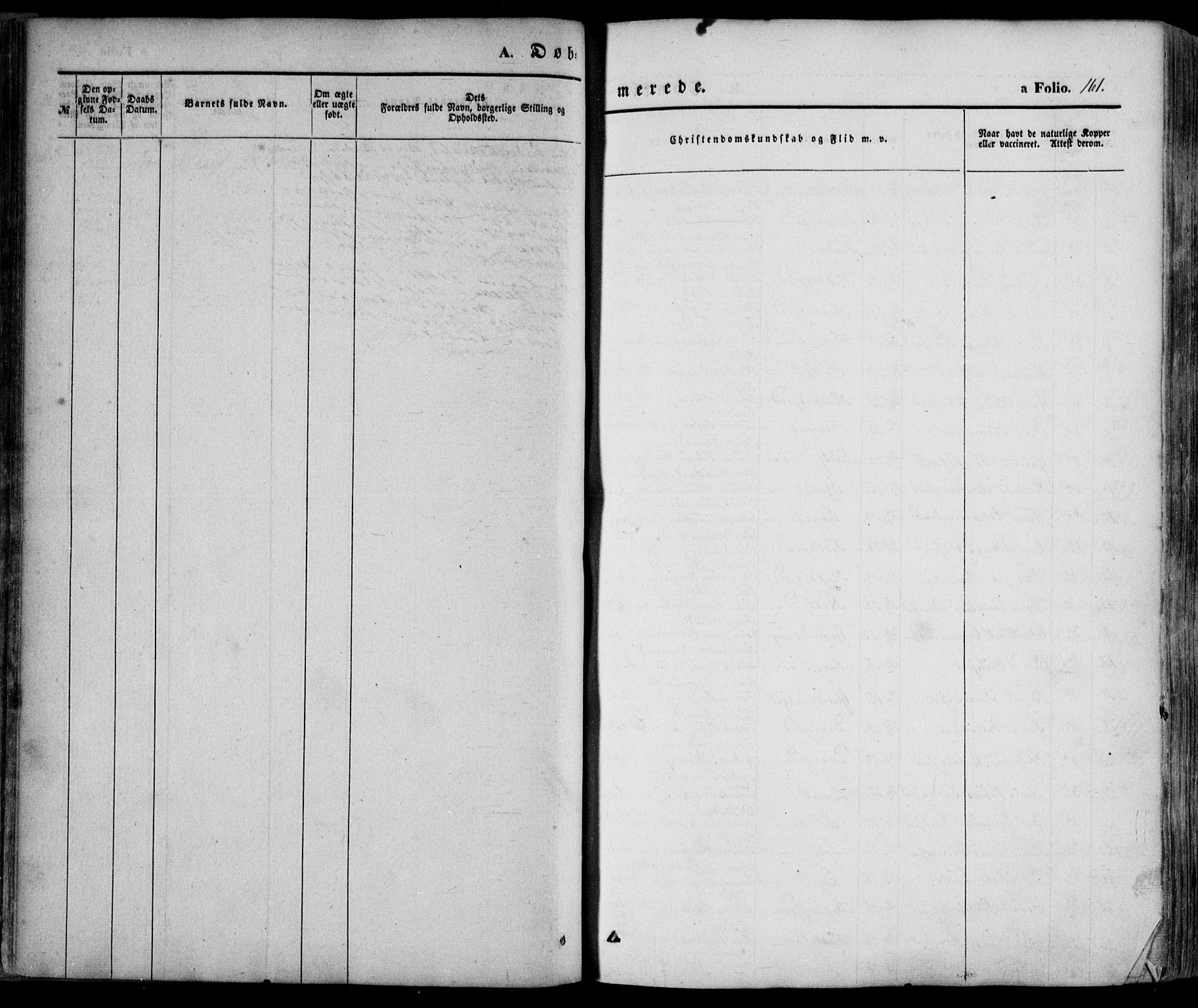 Flekkefjord sokneprestkontor, SAK/1111-0012/F/Fa/Fac/L0005: Parish register (official) no. A 5, 1849-1875, p. 161