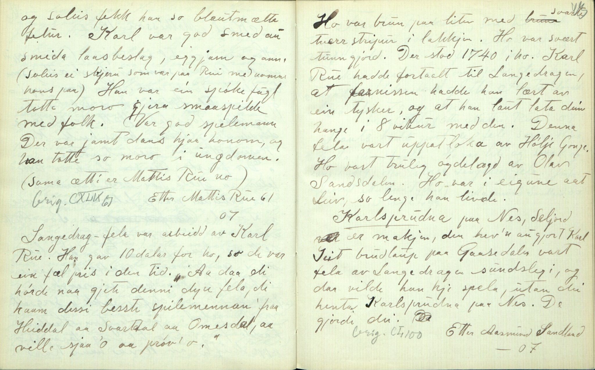 Rikard Berge, TEMU/TGM-A-1003/F/L0002/0026: 031-060 Innholdslister / 56 Folkekunst. Utskurd, snikring, timbring, svarving etc. , 1910, p. 42-43