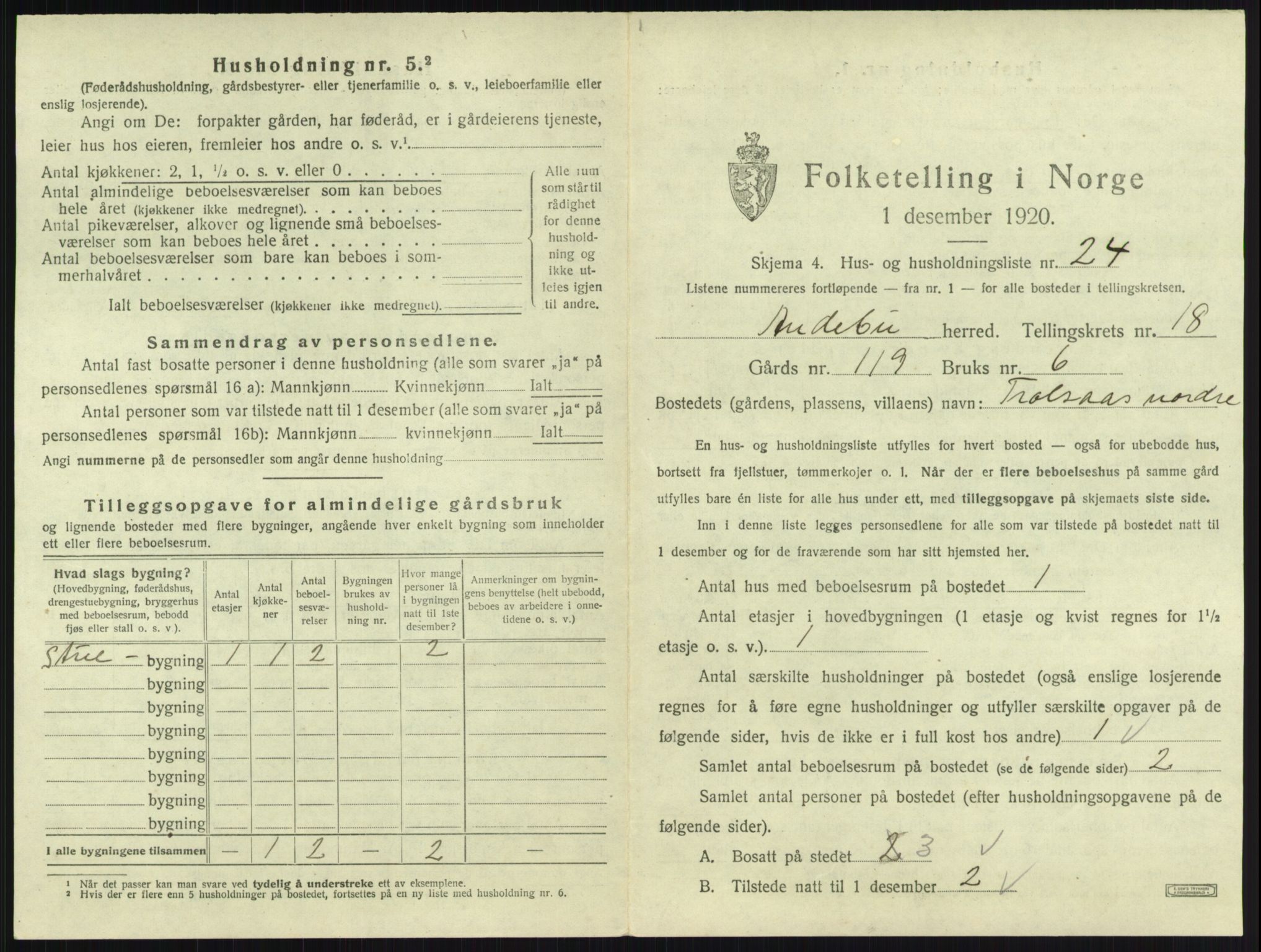 SAKO, 1920 census for Andebu, 1920, p. 1026