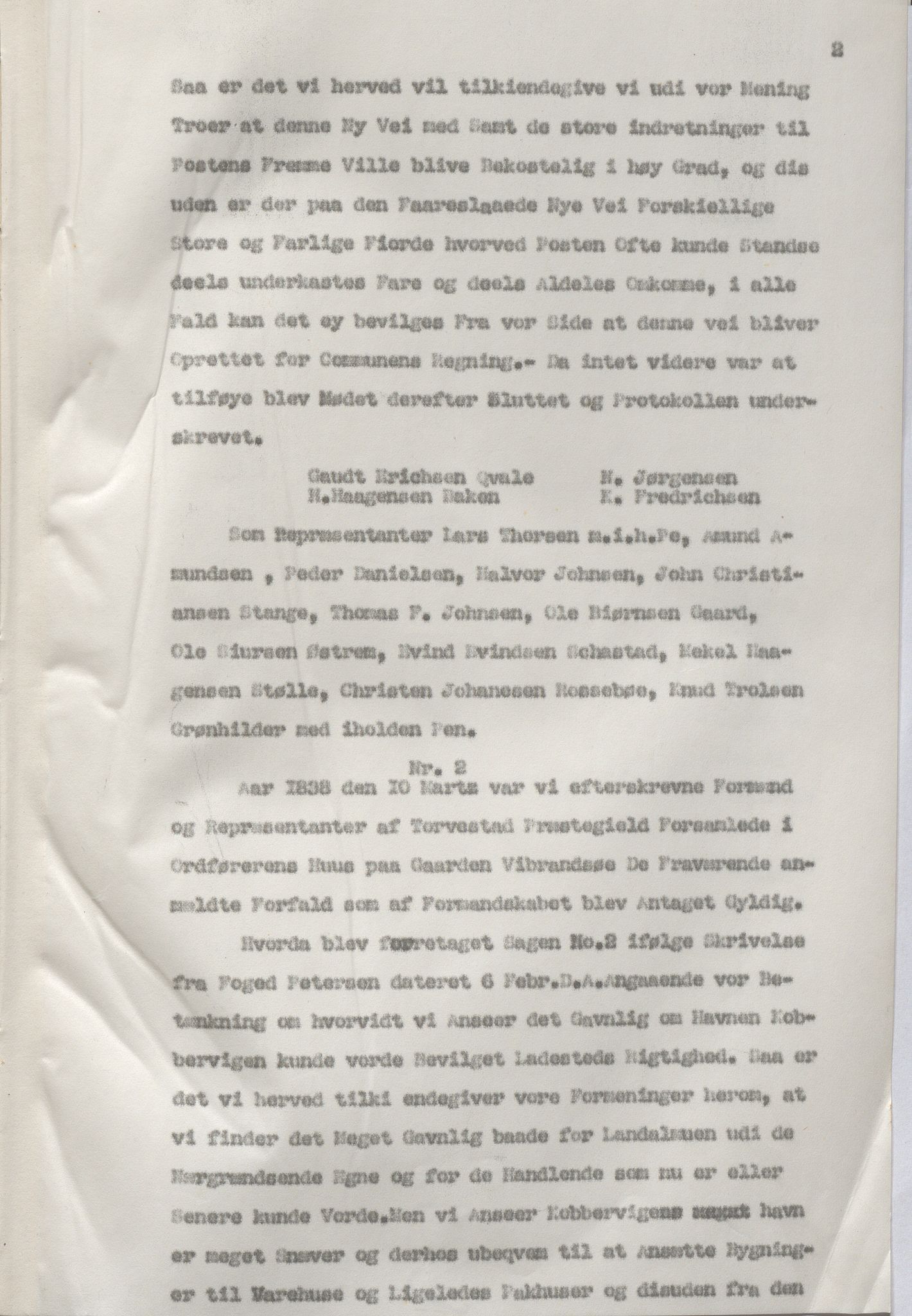 Torvastad kommune - Formannskapet, IKAR/K-101331/A/L0002: Avskrift av forhandlingsprotokoll, 1837-1855, p. 2