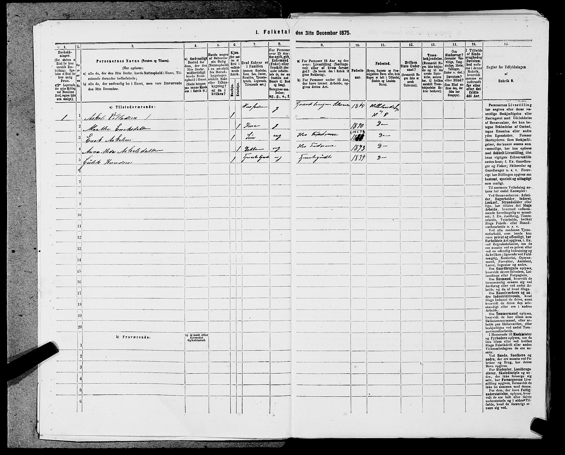 SAST, 1875 census for 1115P Helleland, 1875, p. 348