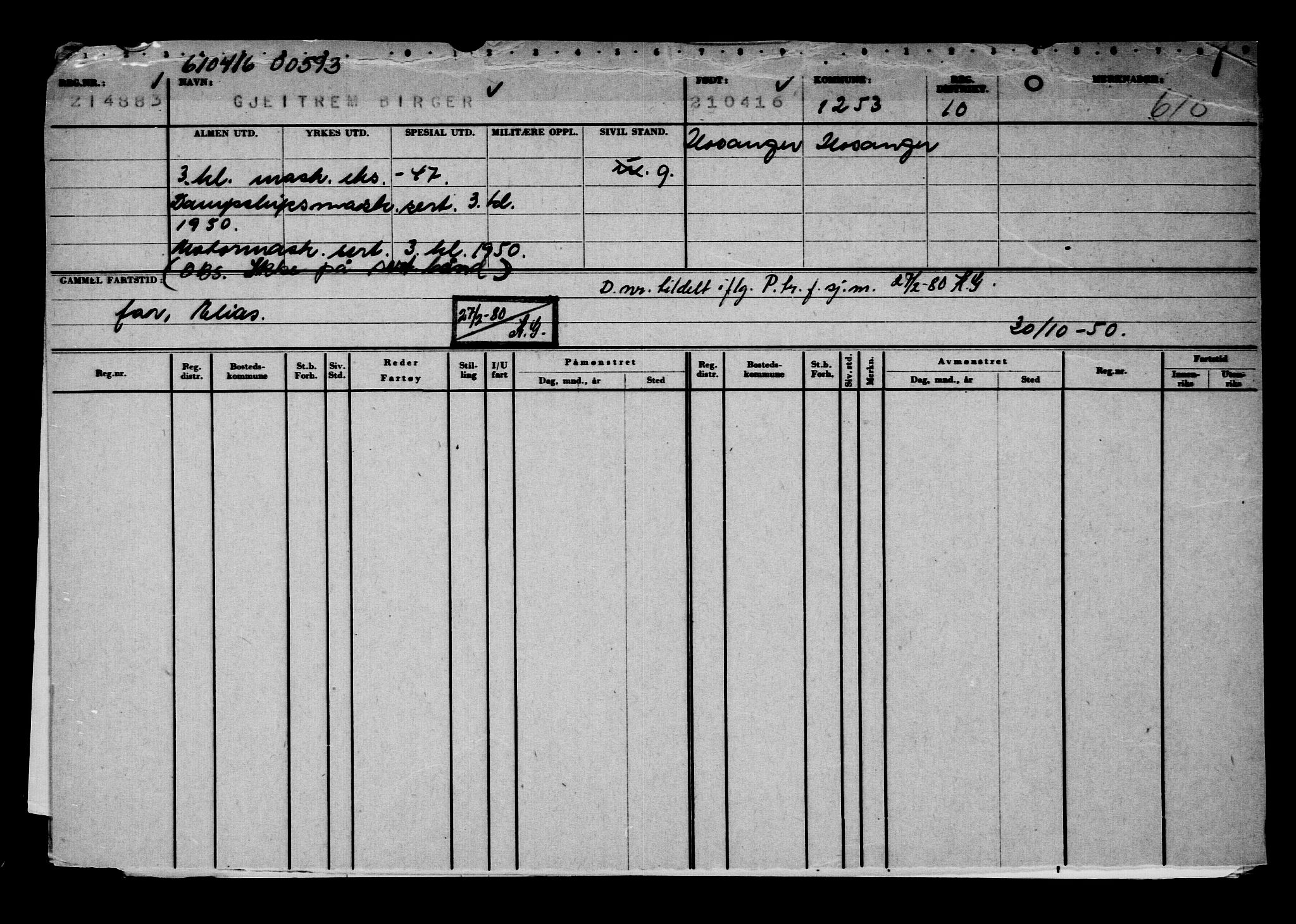 Direktoratet for sjømenn, AV/RA-S-3545/G/Gb/L0138: Hovedkort, 1916, p. 430