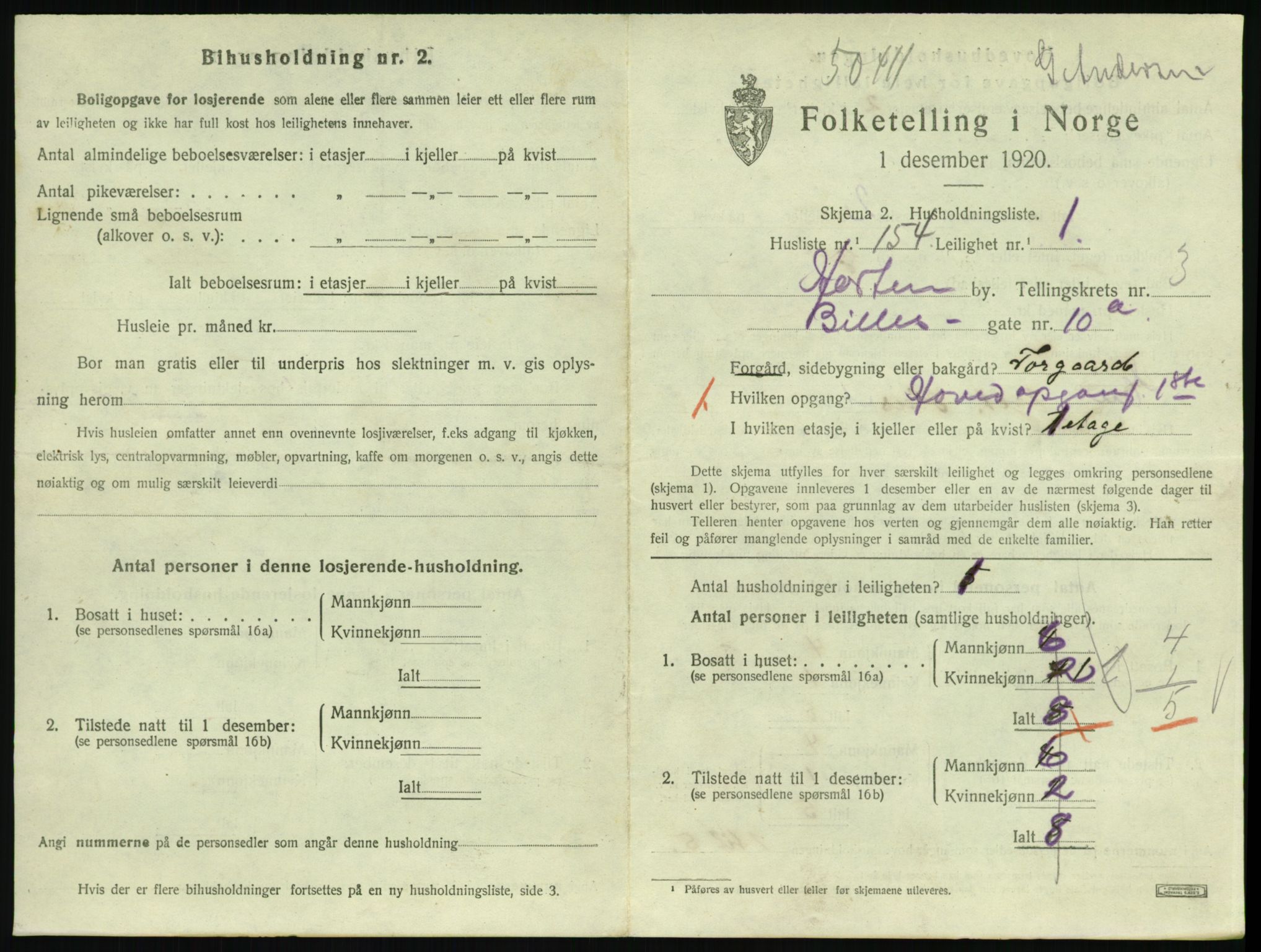 SAKO, 1920 census for Horten, 1920, p. 4635