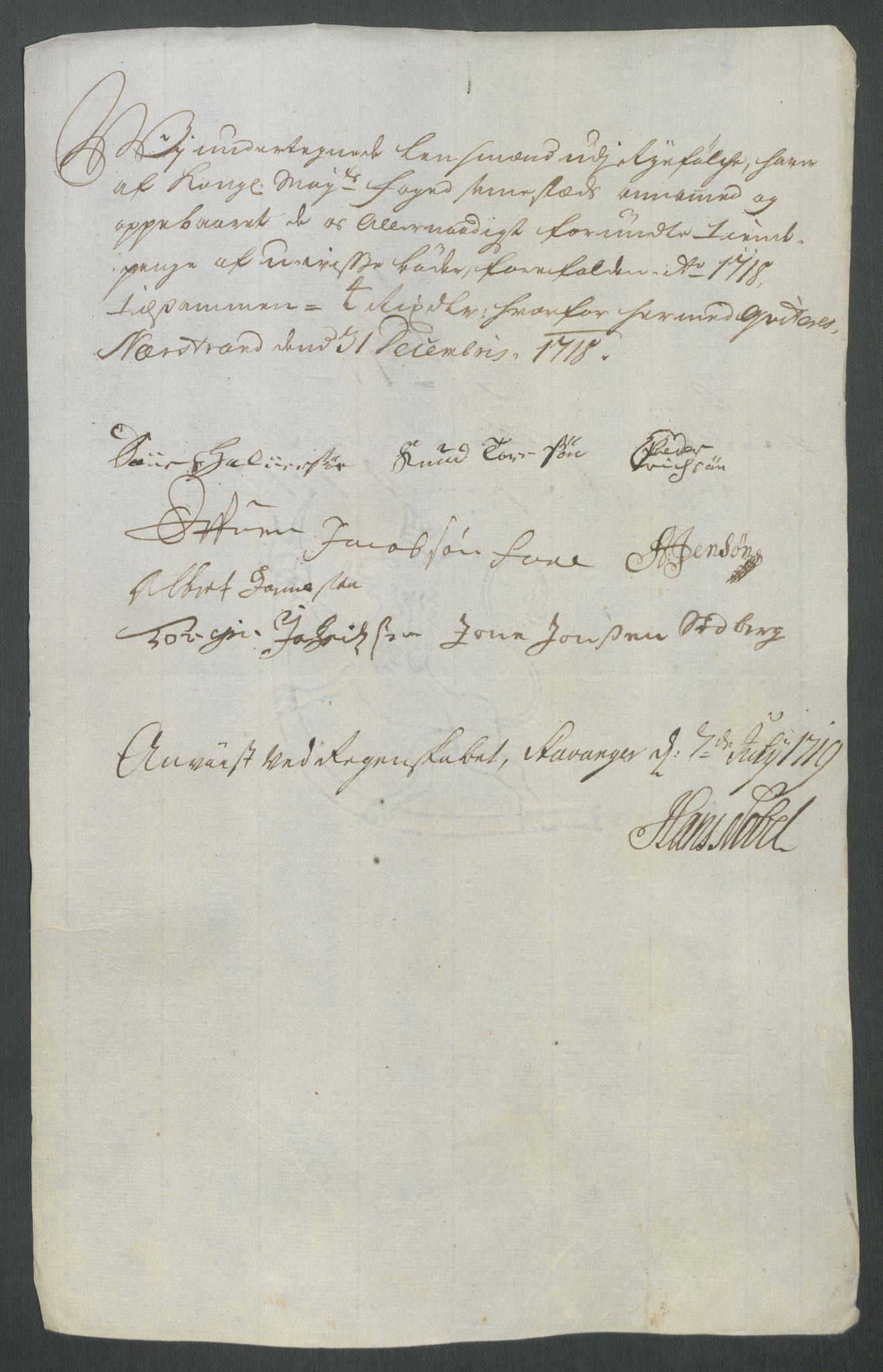 Rentekammeret inntil 1814, Reviderte regnskaper, Fogderegnskap, AV/RA-EA-4092/R47/L2871: Fogderegnskap Ryfylke, 1718, p. 347