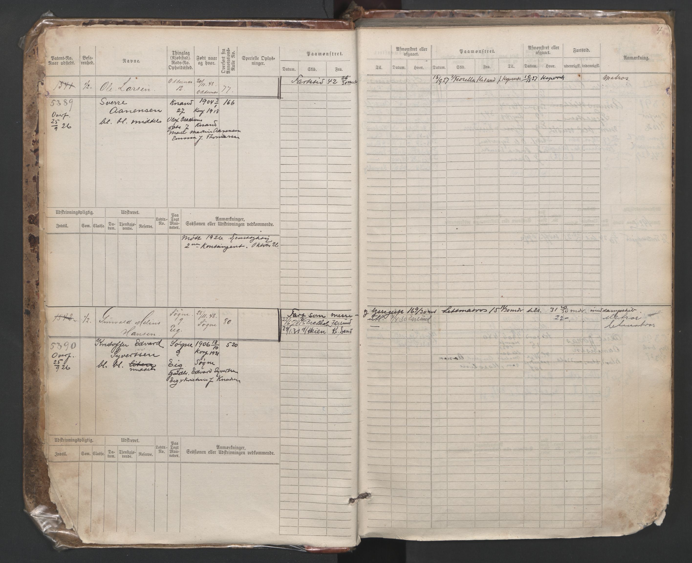 Kristiansand mønstringskrets, AV/SAK-2031-0015/F/Fb/L0010: Hovedrulle nr 5383-6142, I-17, 1927-1946, p. 6