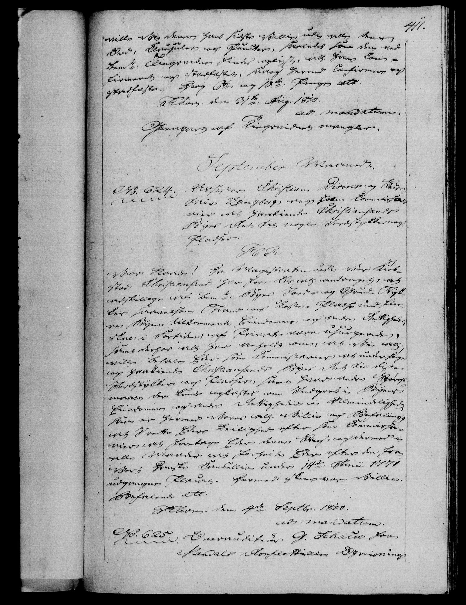 Danske Kanselli 1800-1814, RA/EA-3024/H/Hf/Hfb/Hfba/L0004: Registranter, 1808-1810, p. 411a
