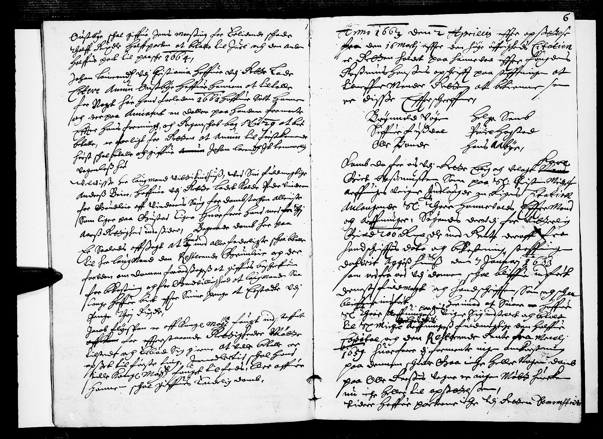 Aker sorenskriveri, AV/SAO-A-10895/F/Fb/L0001/0003: Tingbøker, nr. 1-5b / Tingbok nr. 3, 1663-1664, p. 5b-6a